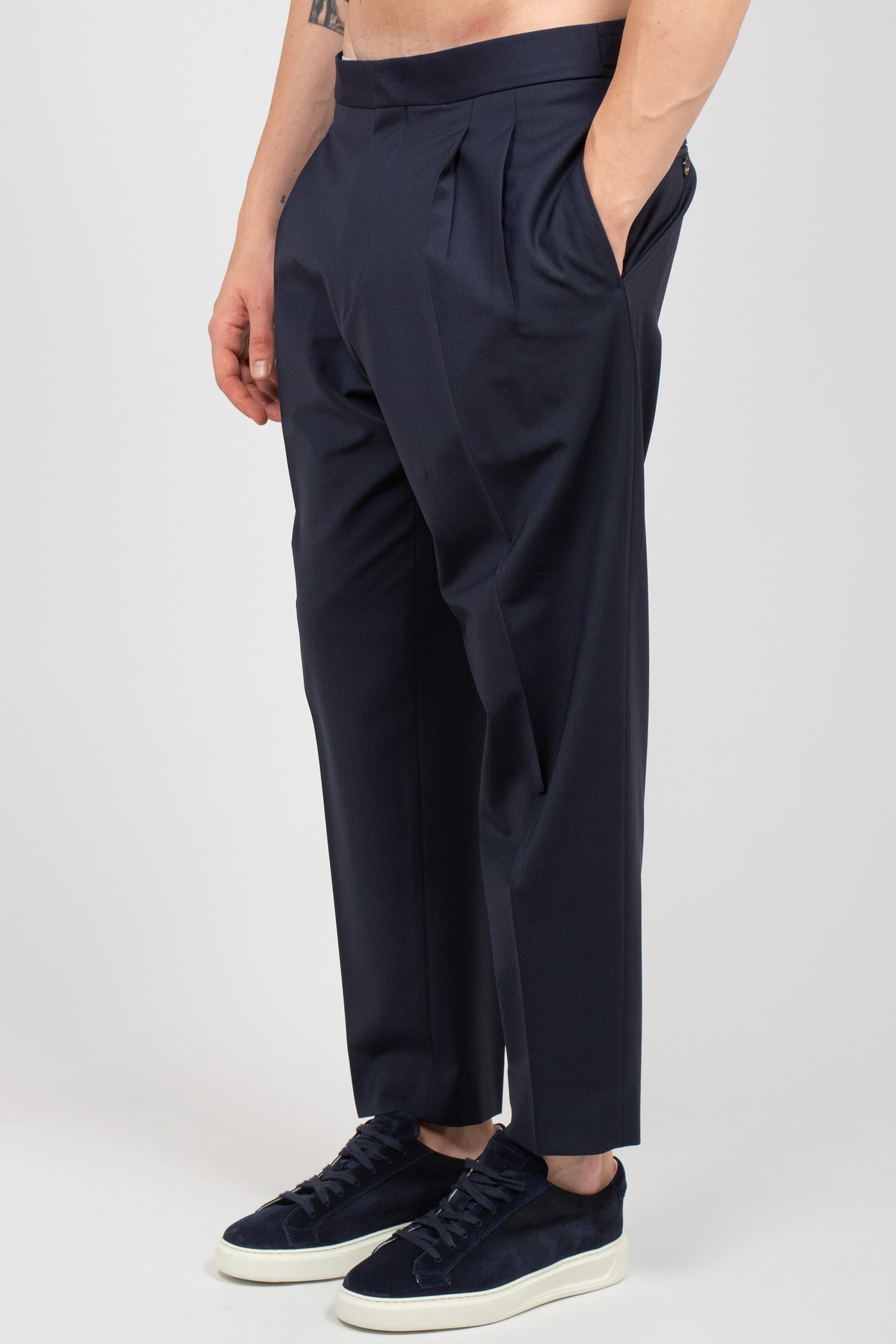 pantalone con pince in fresco lana 'roy' ROYTBCMS26 BLUSCURO BE ABLE 