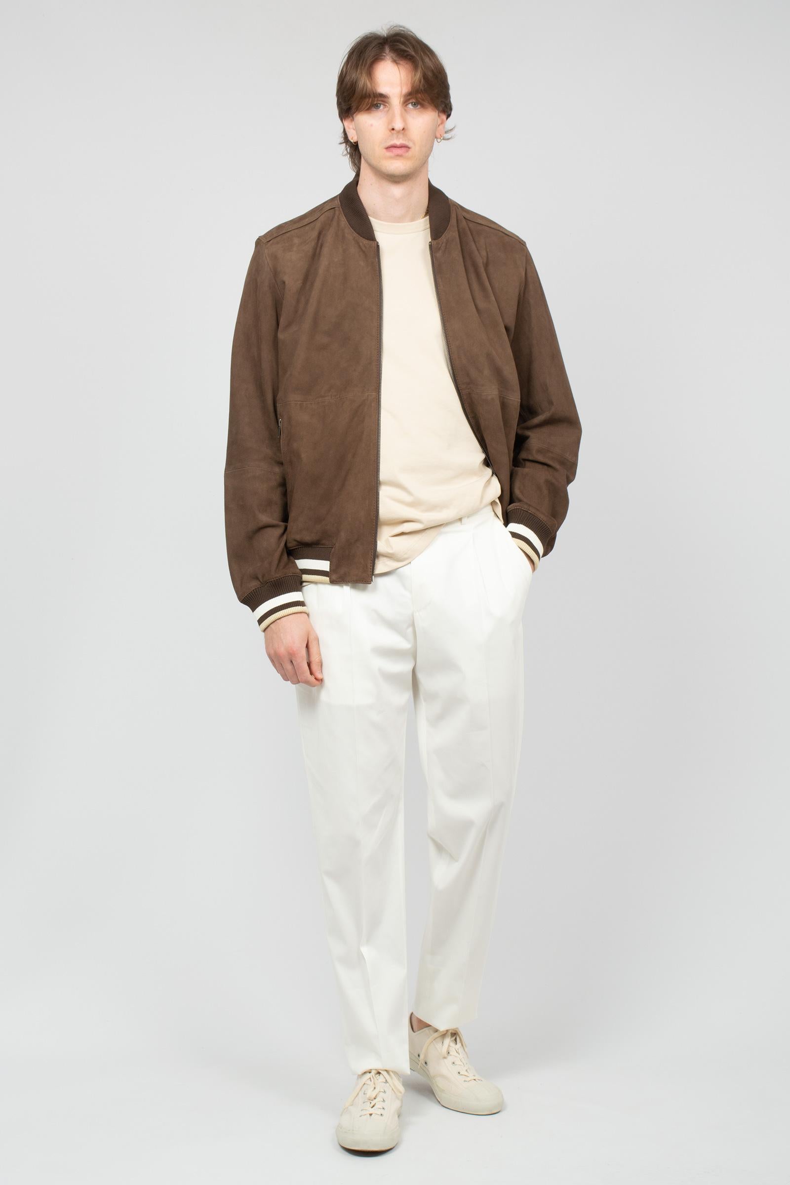College jacket in suede B6AB0093 MORO AMARANTO 