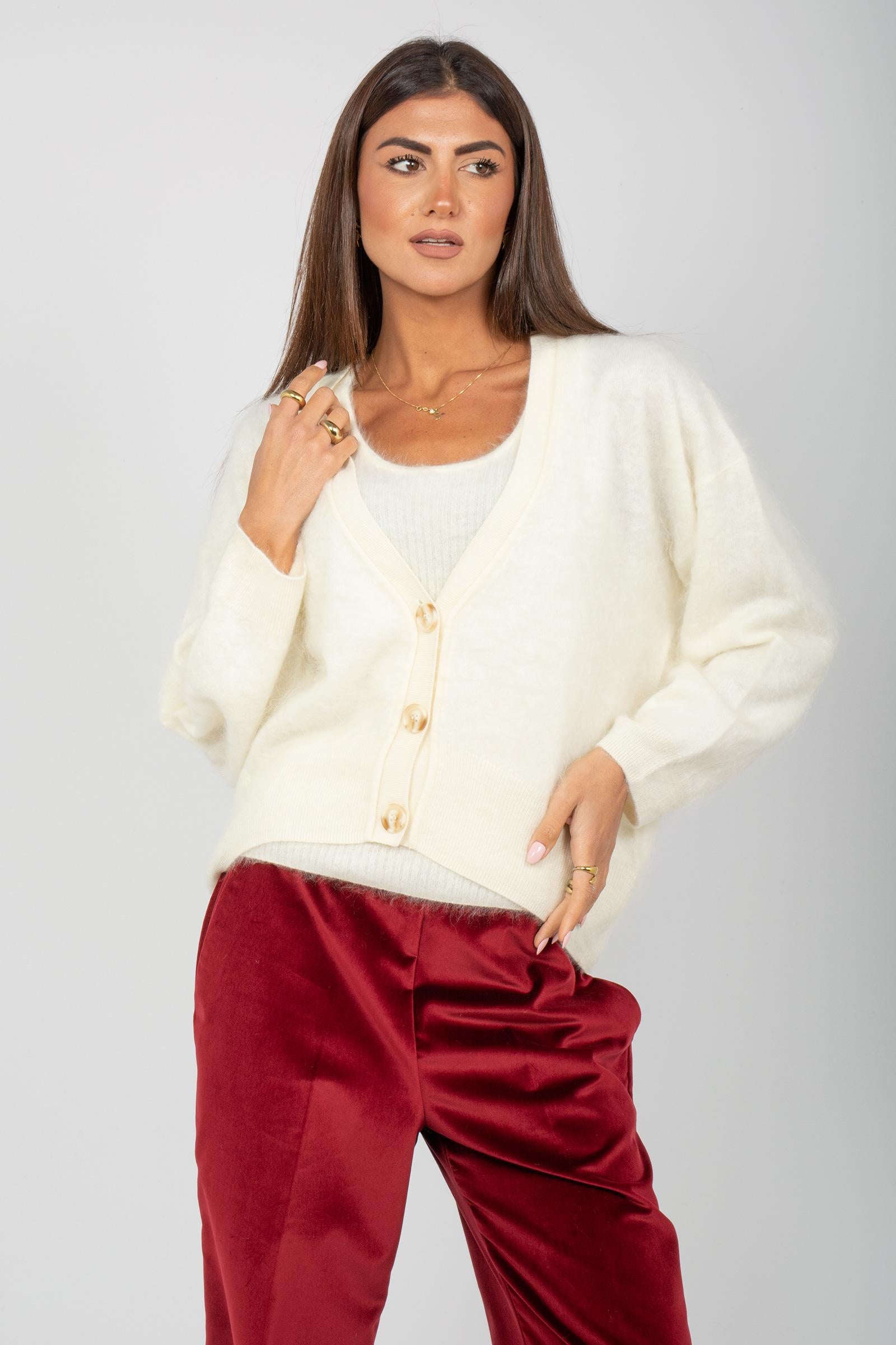 cardigan in cashmere 4703110C ECRU NOT SHY 