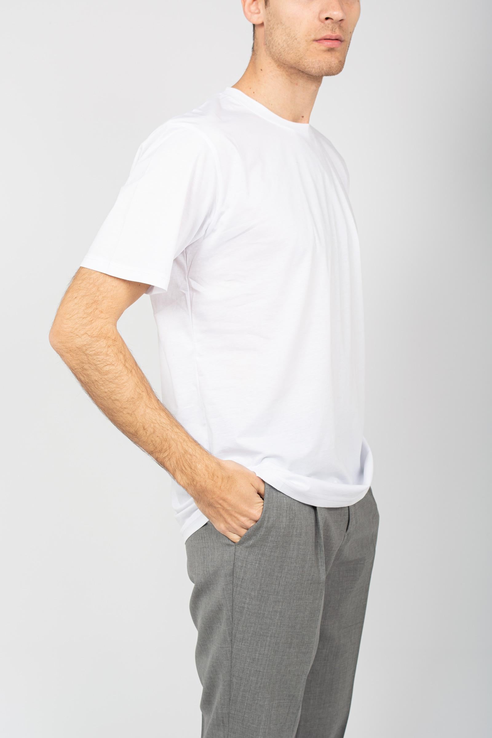 t-shirt in cotone B6D0055 BIANCO AMARANTO 