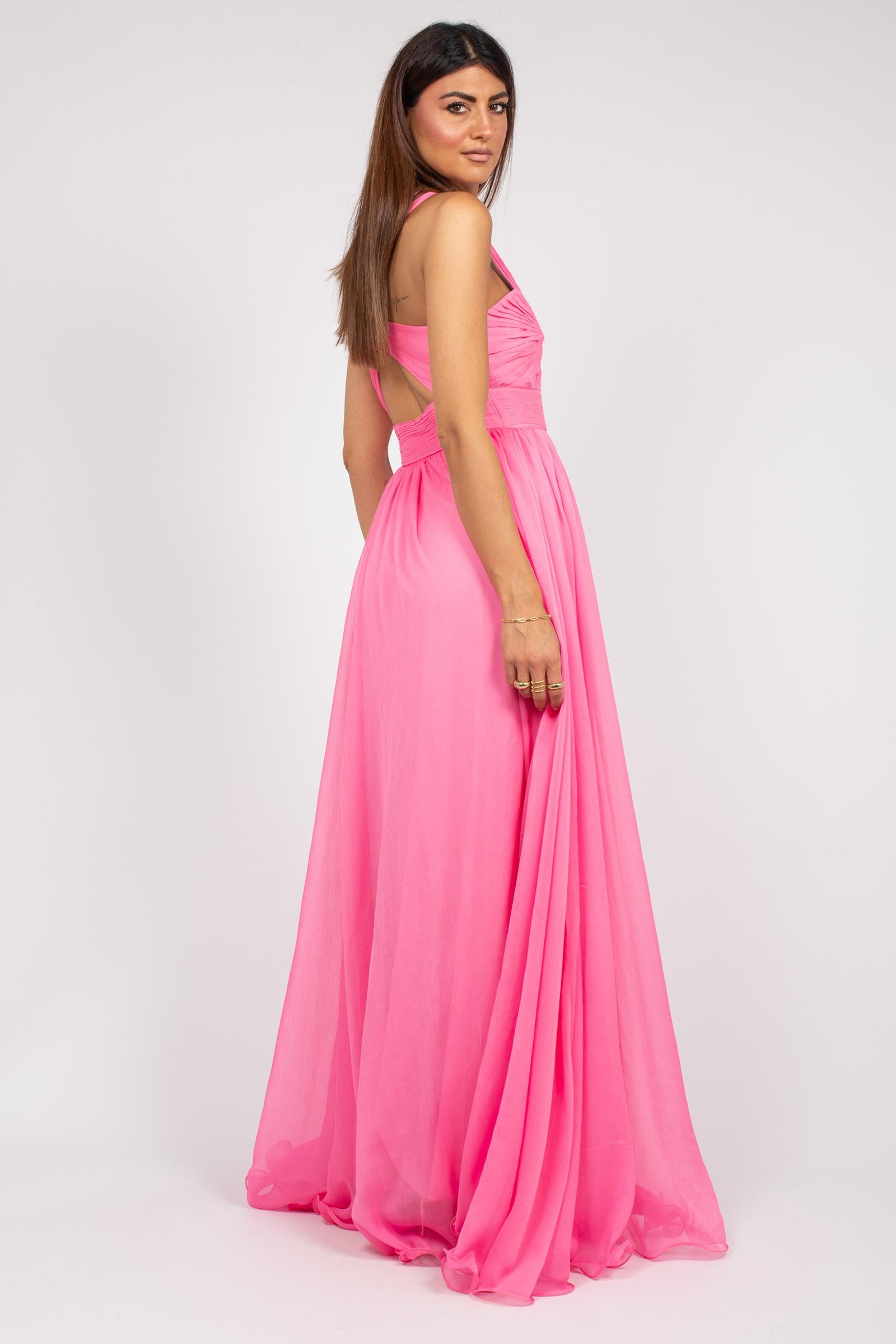 abito lungo in chiffon con drappeggio D48EQ070E6A 00749 ERMANNO - ERMANNO SCERVINO 