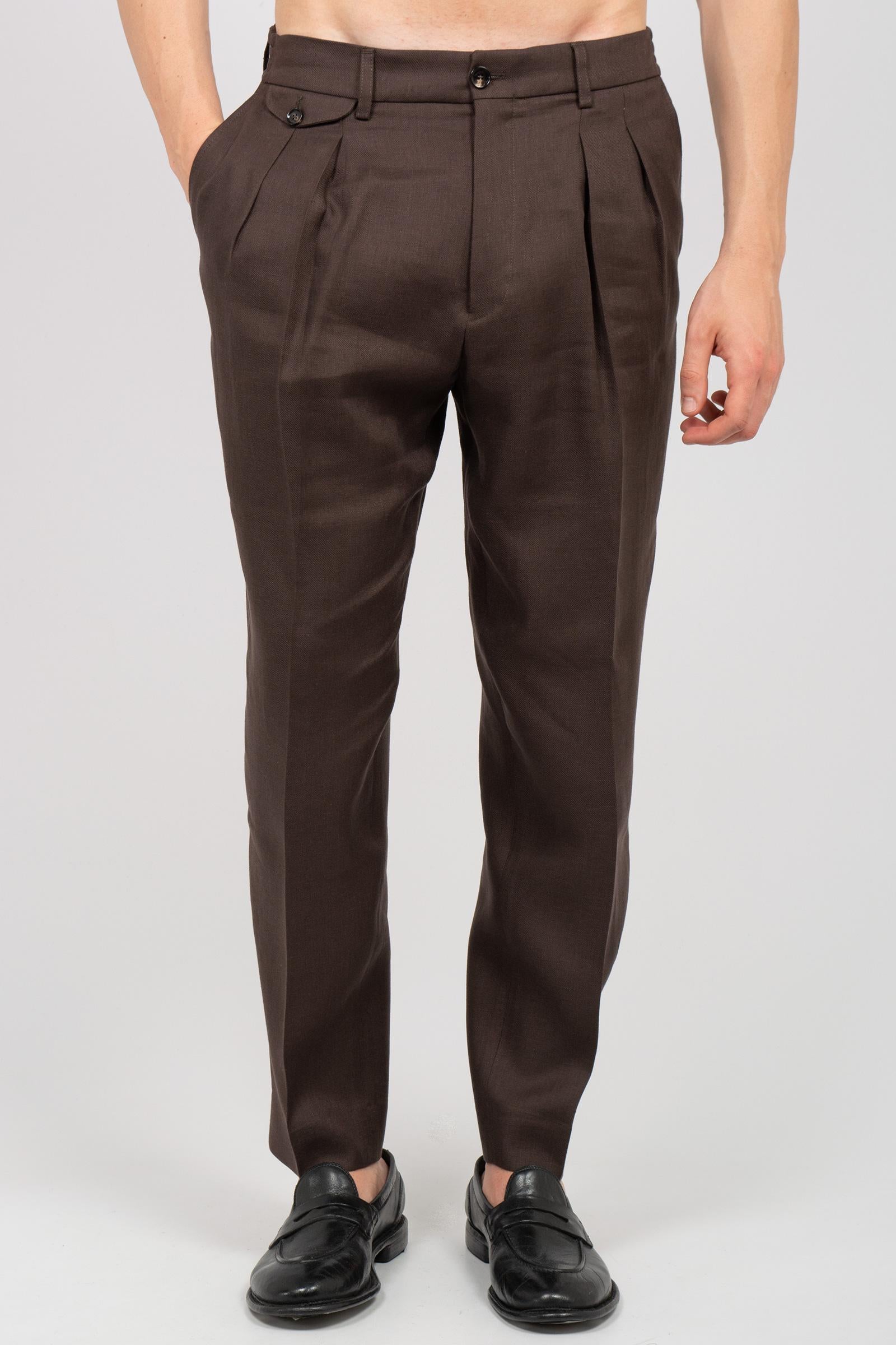 pantalone in lino 'sammy' SAMMYLM85S26 CACAO BE ABLE 