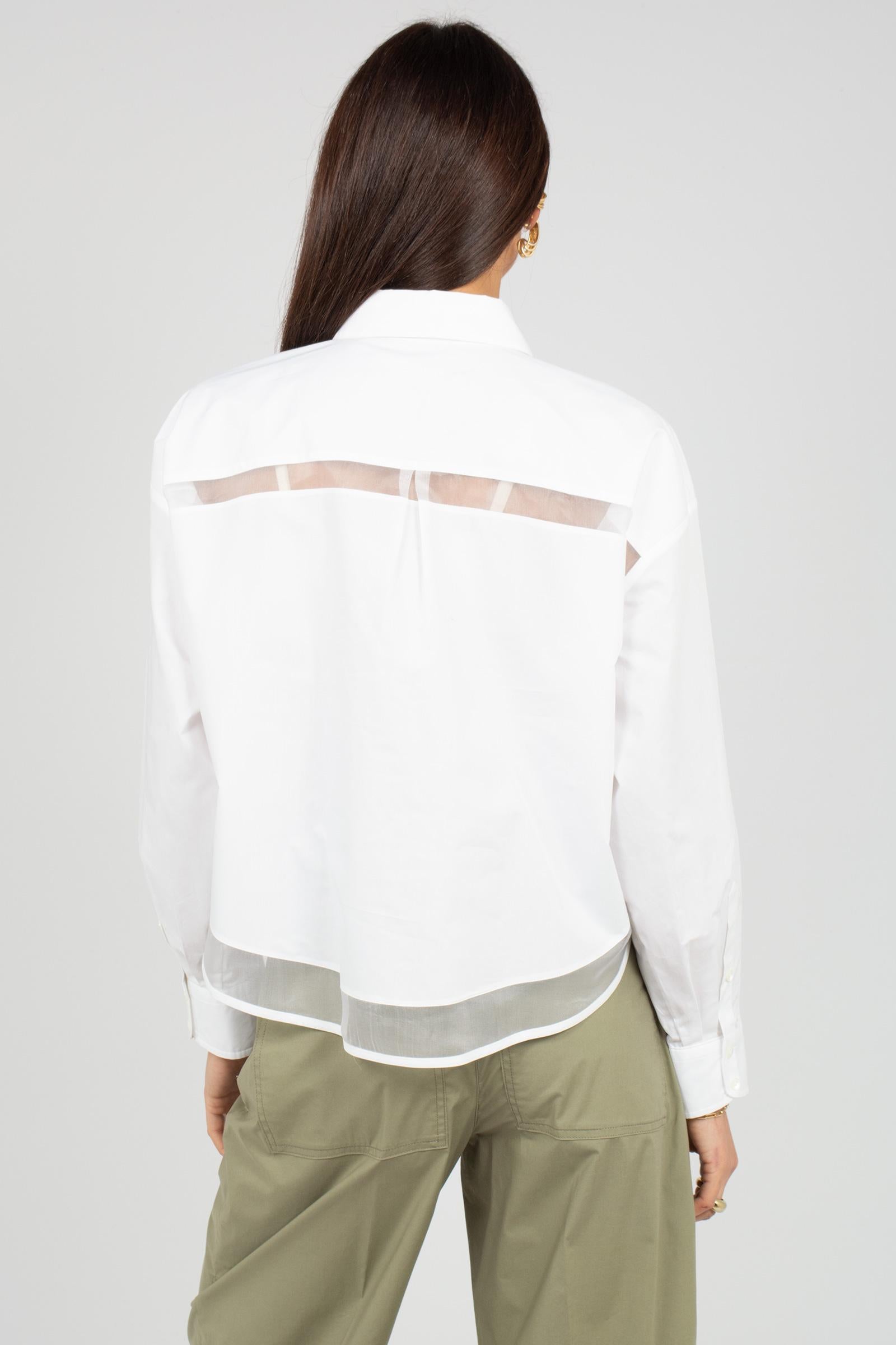 camicia in cotone con organza CA1507200400 001 SEVENTY 