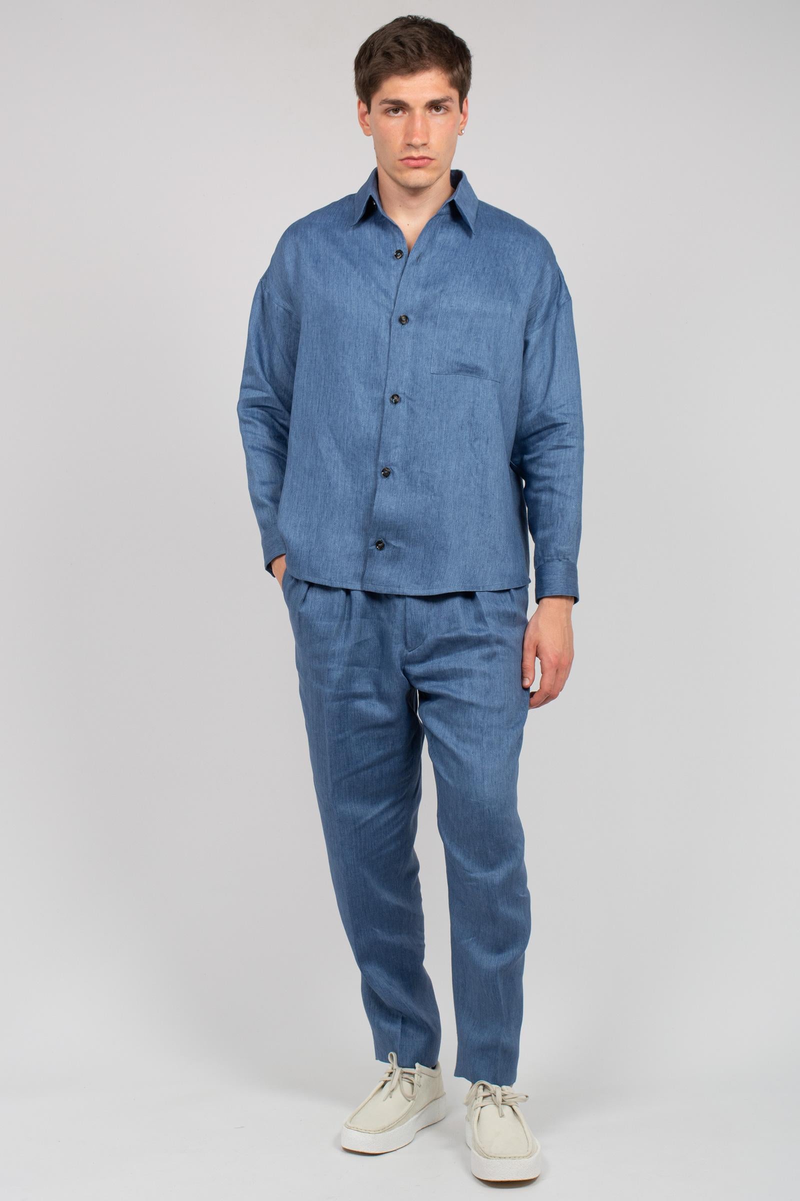 pantalone in lino 'sammy' SAMMYLM85S26 DENIMMEDIO BE ABLE 