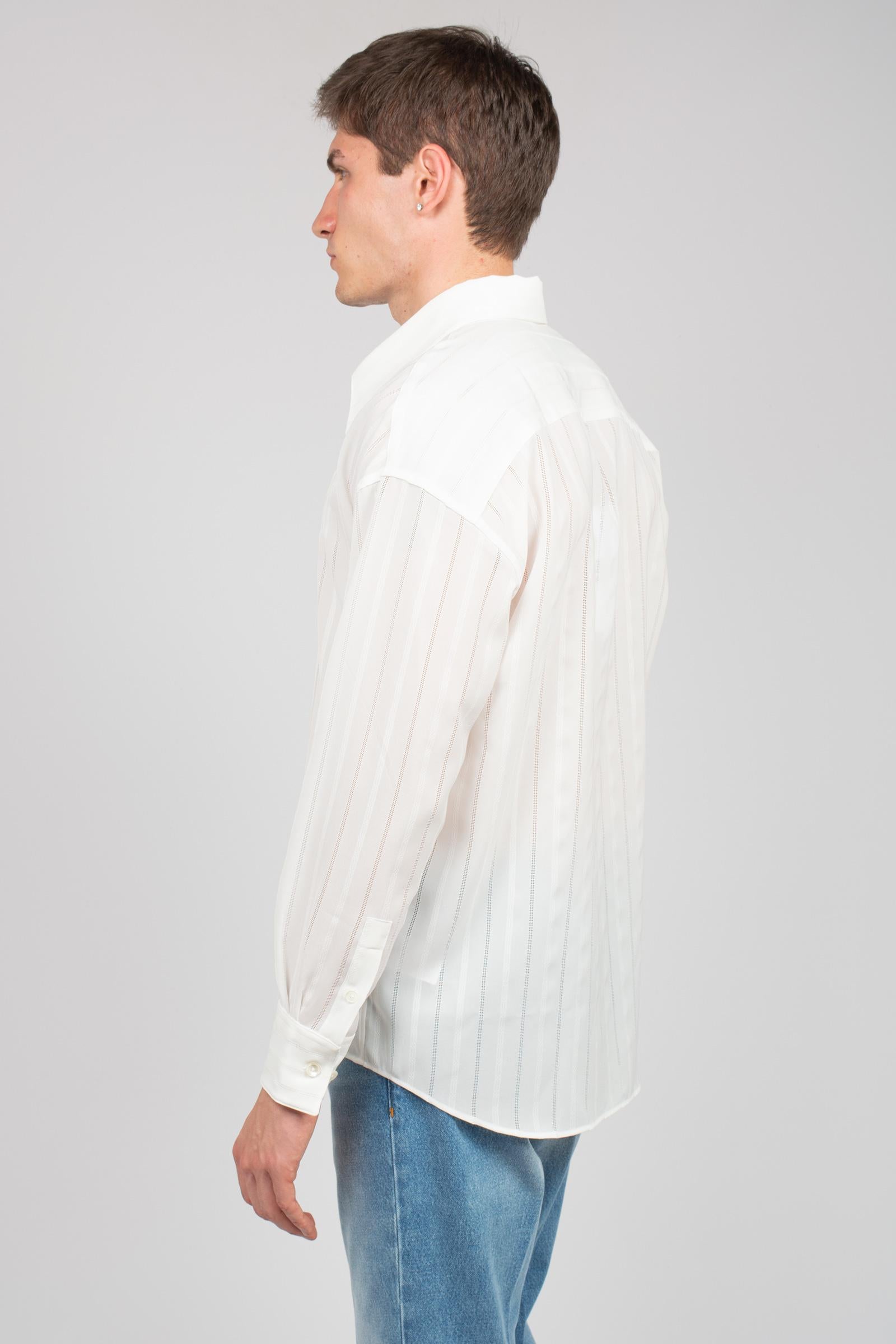 camicia oversize con tramatura 850514 ECRU STUDIO SEIDENSTICKER 