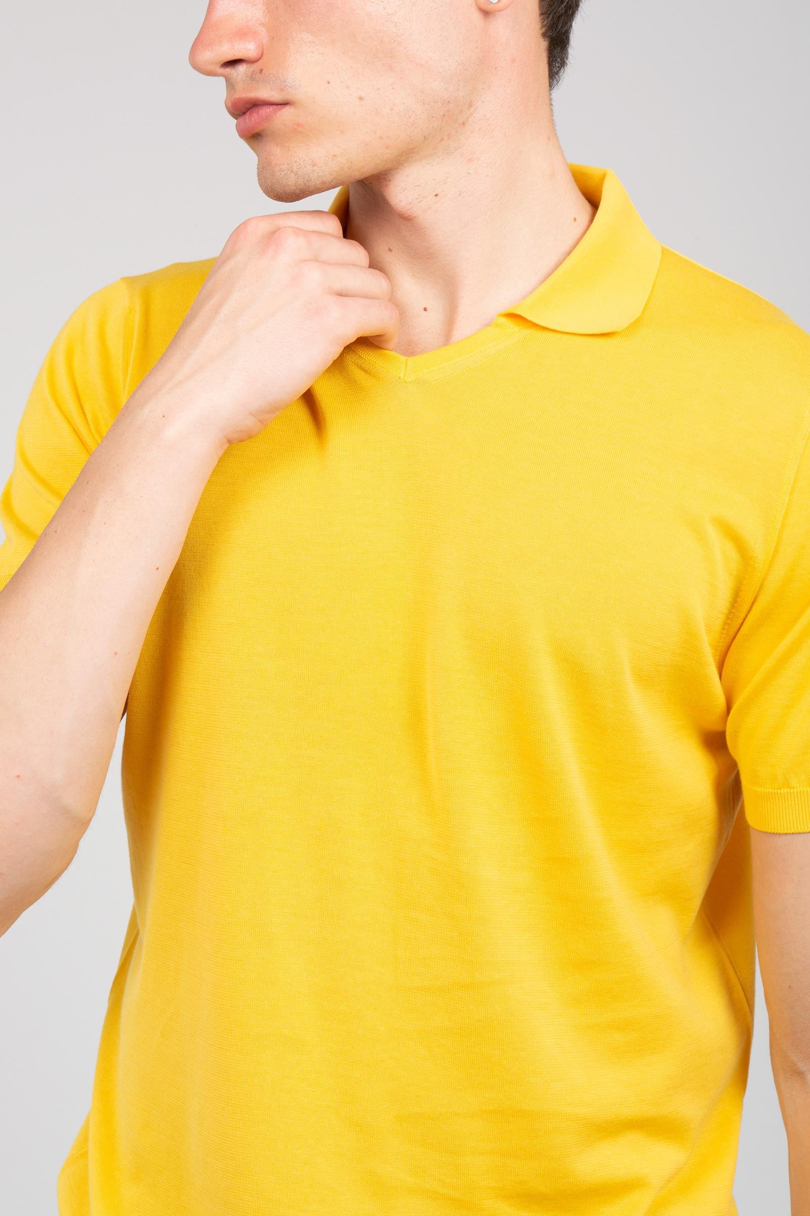 polo scollo v in cotone D0GN146 228 DRUMOHR 