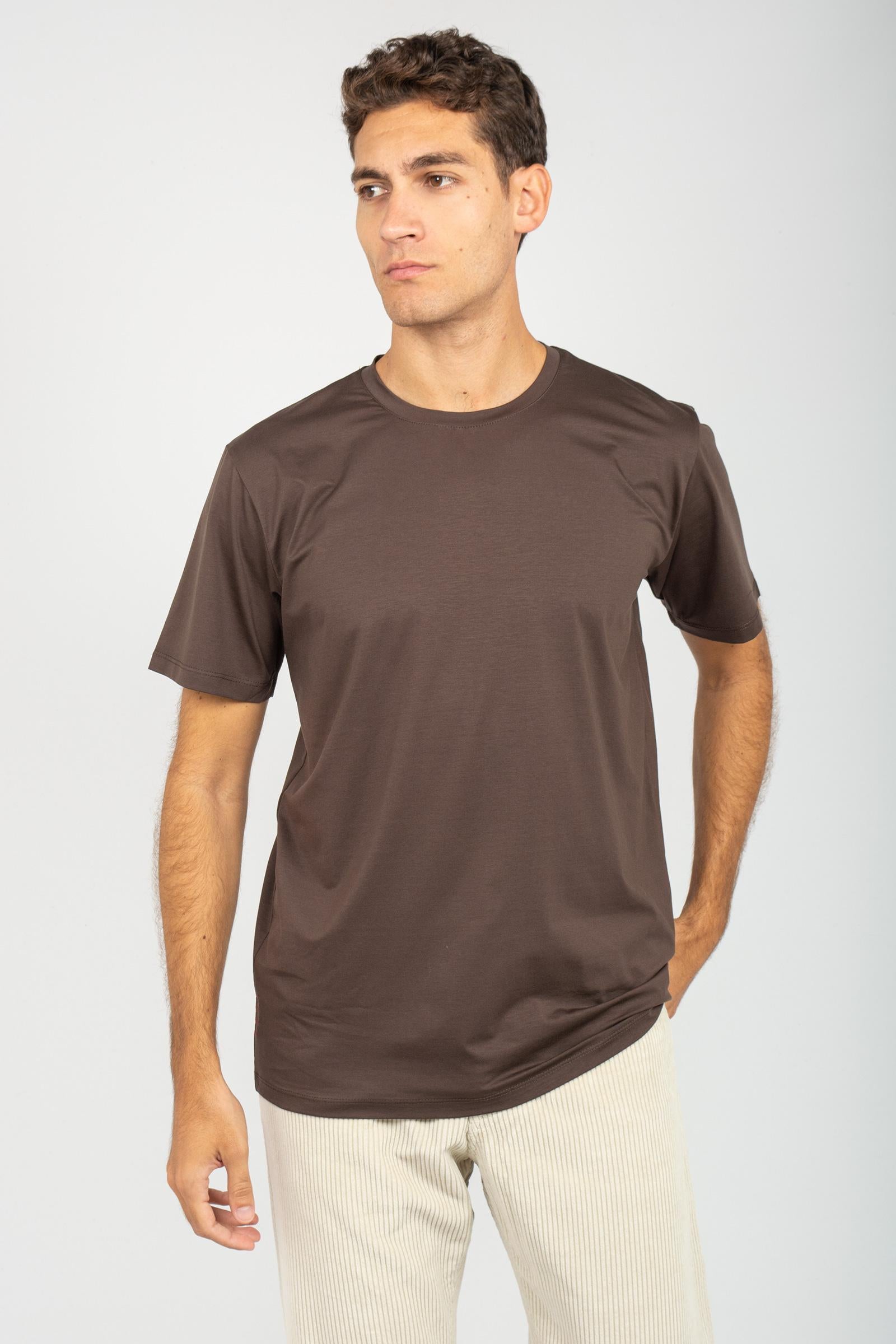 t-shirt in cotone B6F0049 MORO AMARANTO 