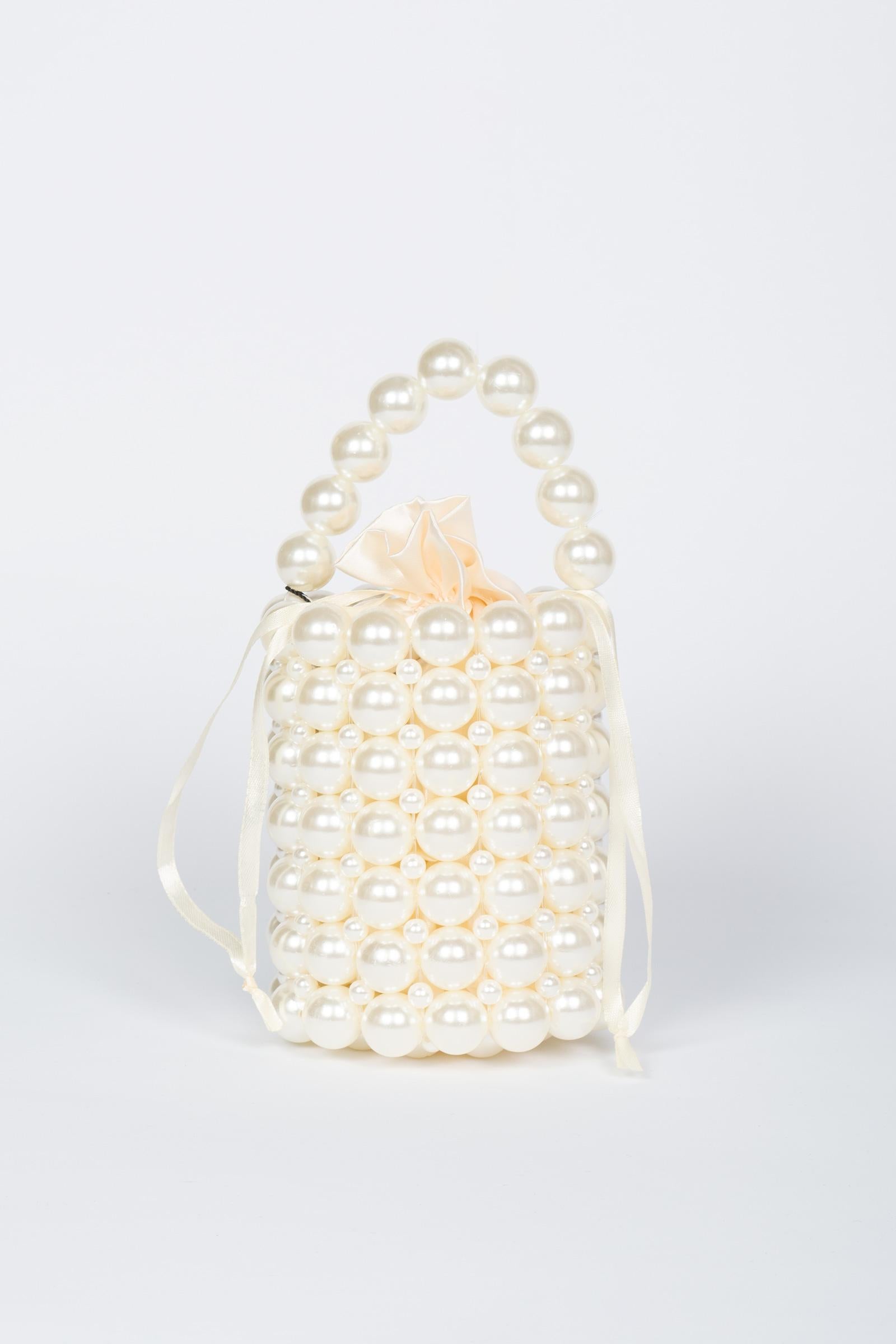 mini bucket con perle BPEARLS WHITE MIRIAM STELLA 
