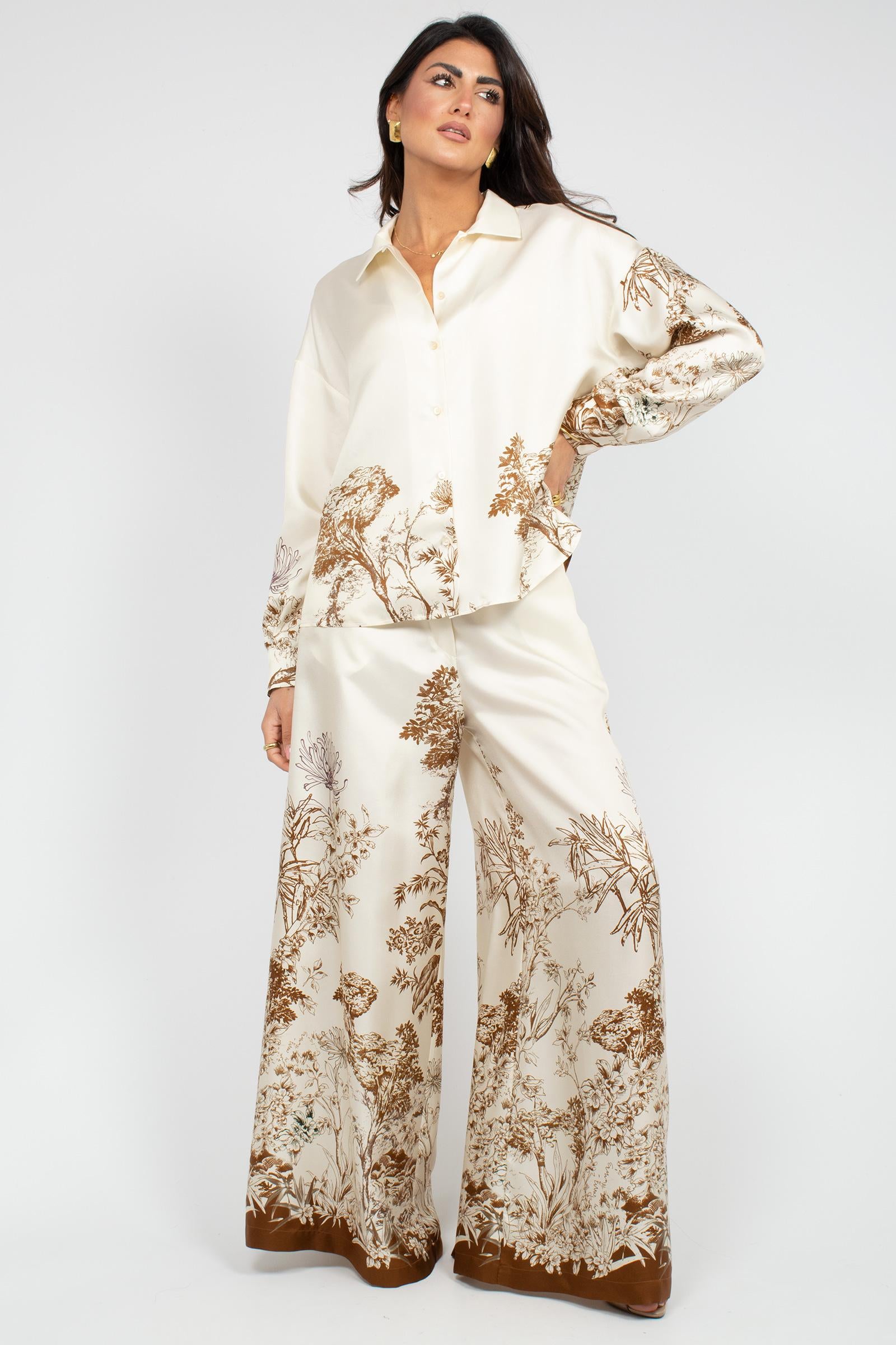 pantalone in seta stampata 26SMCP24726SSE231 68303 MAISON COGO 