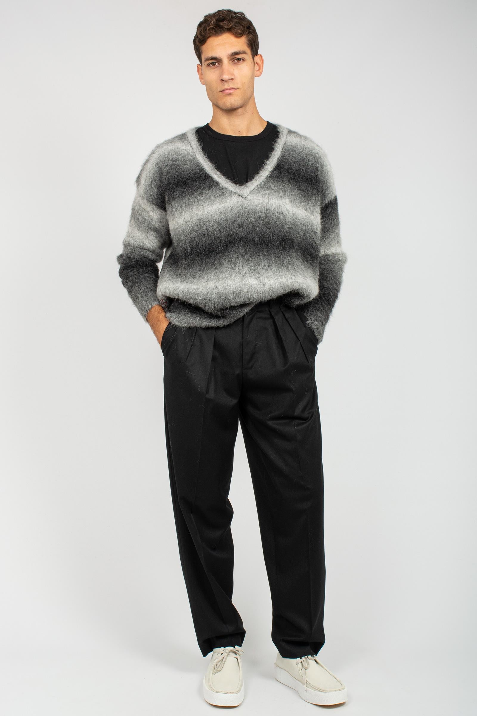 scollo v in misto mohair B9F0049 ALLUMINIO AMARANTO 