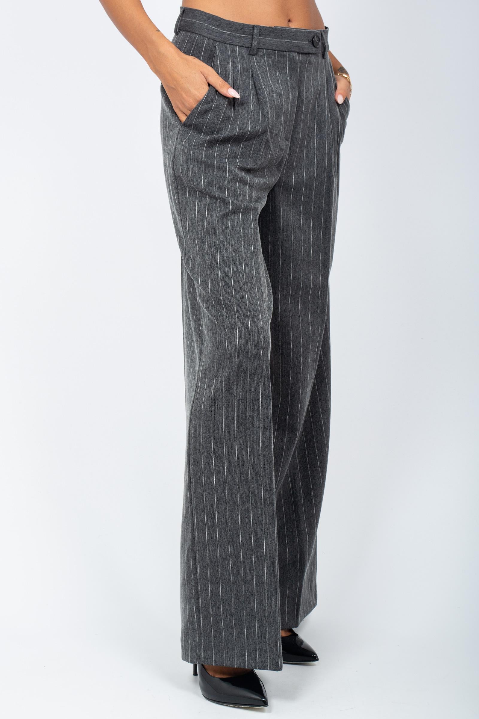 pantalone gessato in misto viscosa P612R008387N 001 DIANA GALLESI 