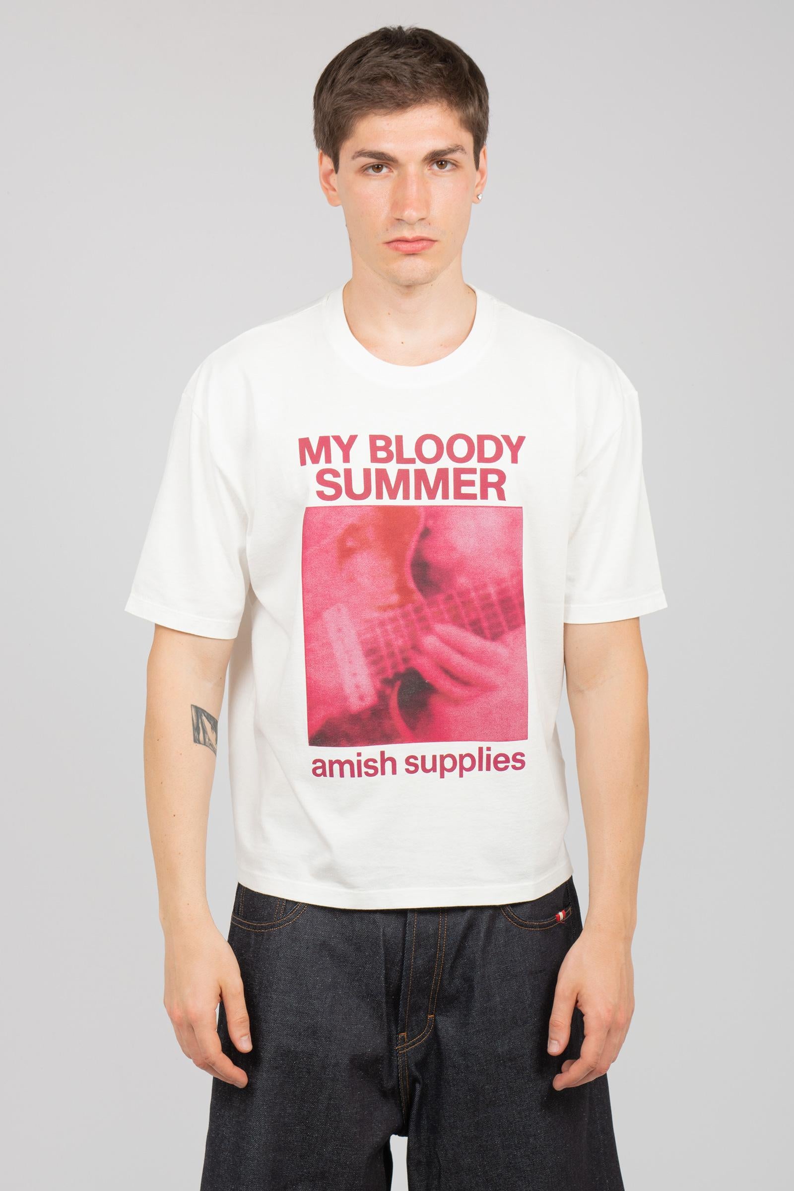 t-shirt cropped in cotone AMU144CR600569 C0021 AMISH 