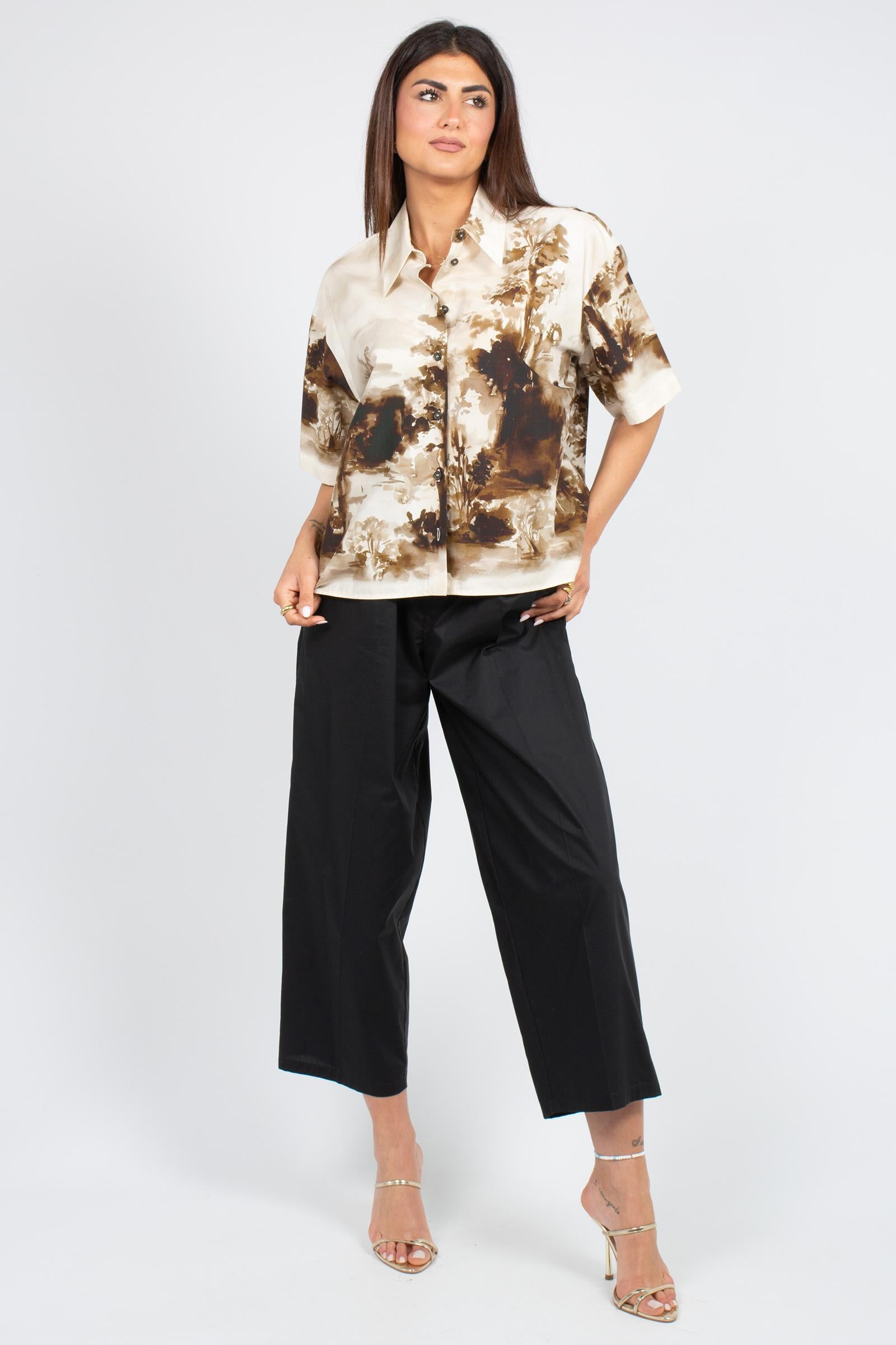 pantalone in cotone con coulisse 'shirley' P6SJ09 Y69 ERIKA CAVALLINI 