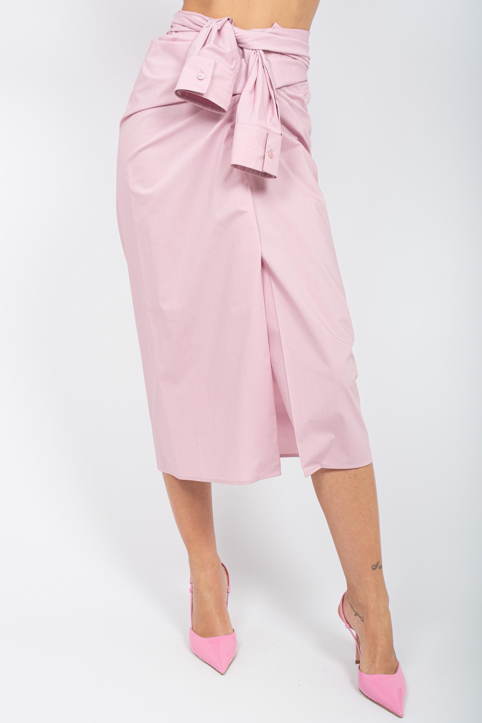 gonna con nodo in cotone M1D0099 PINK SOLOTRE 