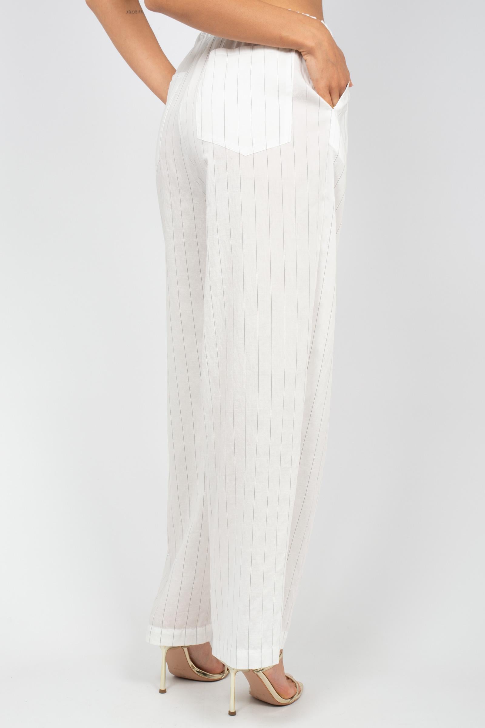 pantalone in tessuto gessato CHIANTIDD06 010 DOUUOD 