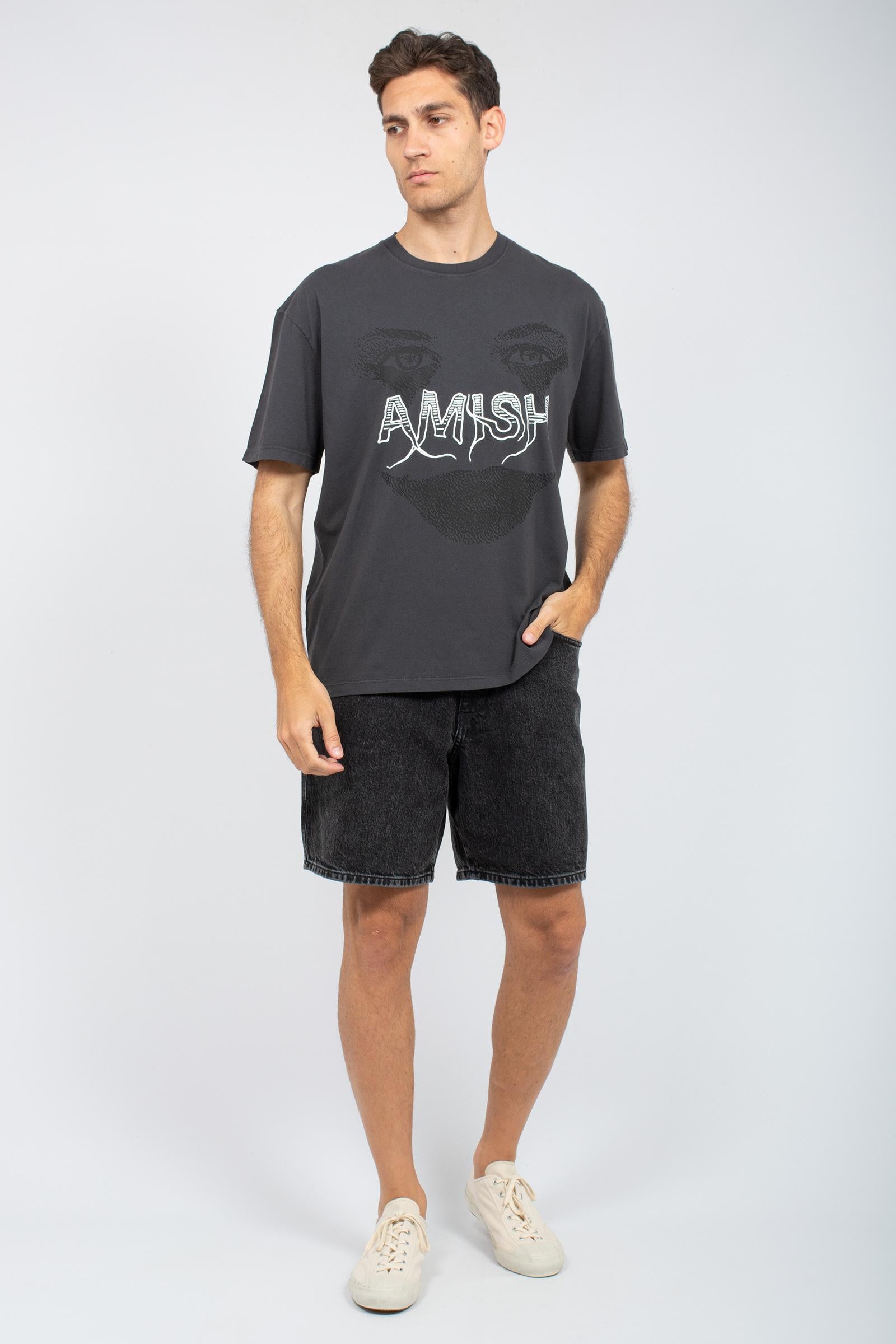 t-shirt in cotone con stampa AMU037CL150304 C0073 AMISH 