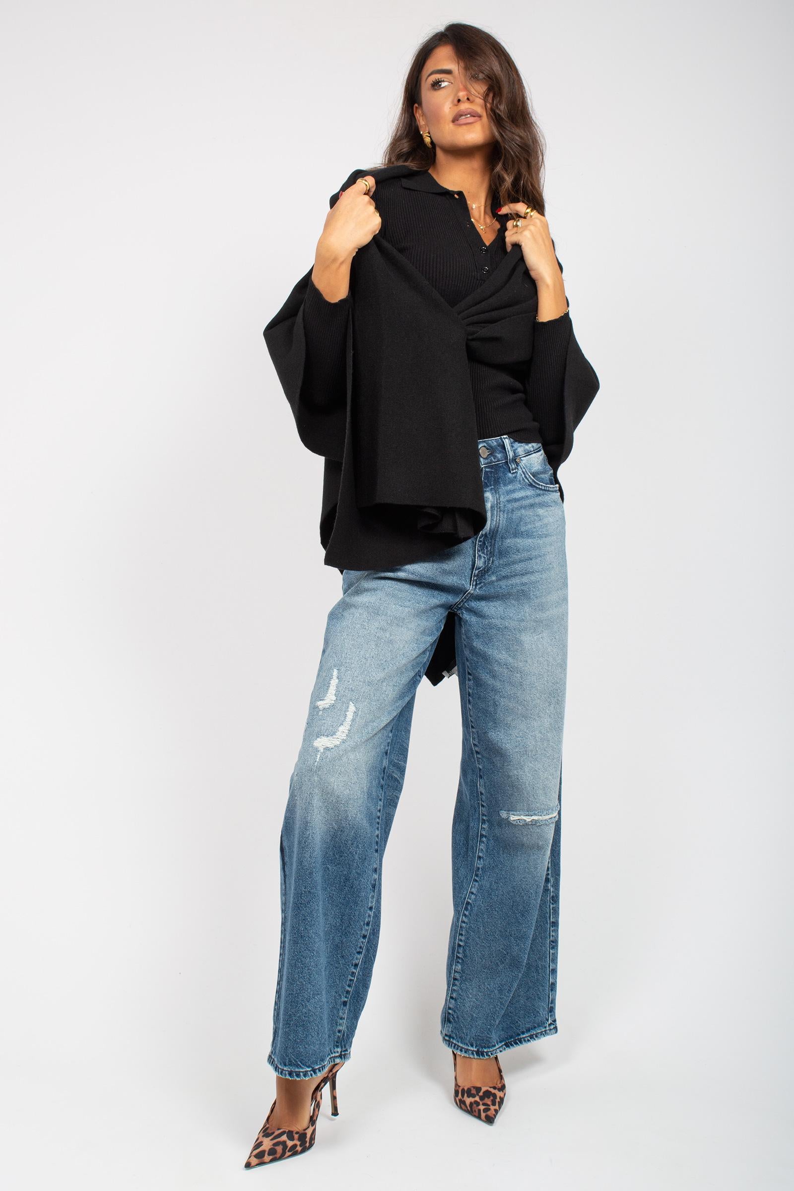 poncho con passante in misto lana 255M1170 029 MAIDA MILA 