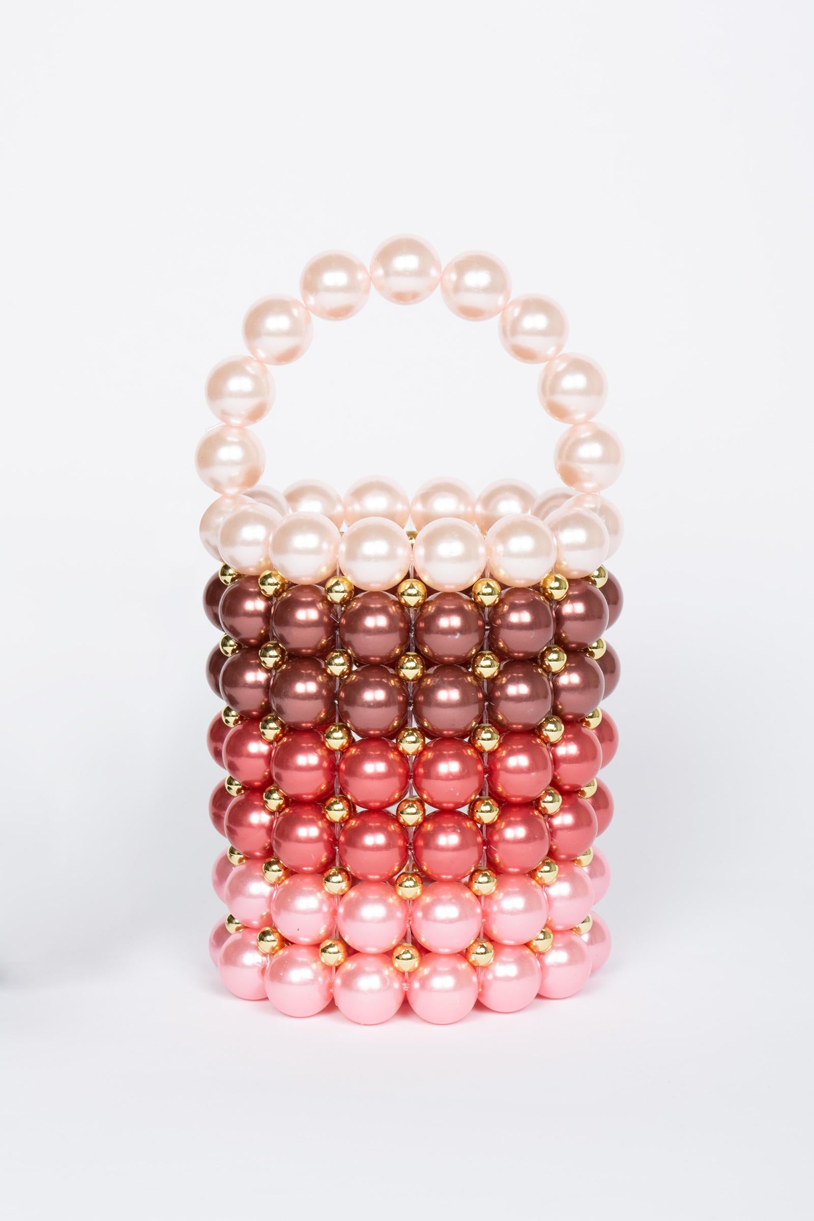 mini bucket con perle BPEARLS PINK MIRIAM STELLA 