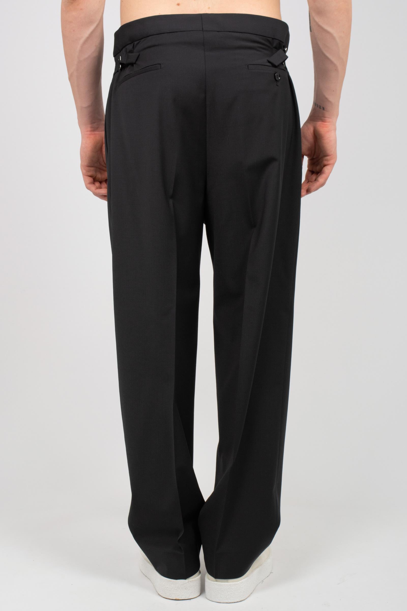 pantalone fondo 23cm in misto lana 'mat' MATTBCMS26 NERO BE ABLE 