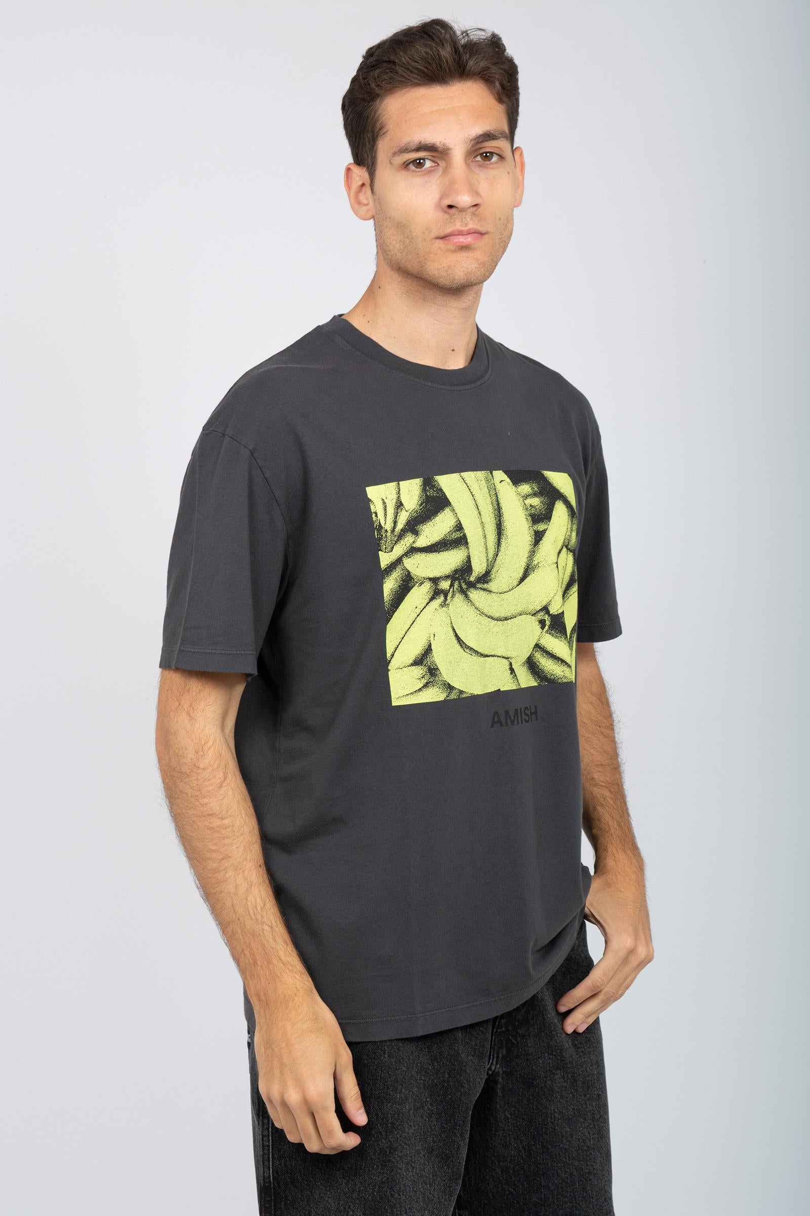t-shirt in cotone con stampa AMU037CL190304 C0073 AMISH 