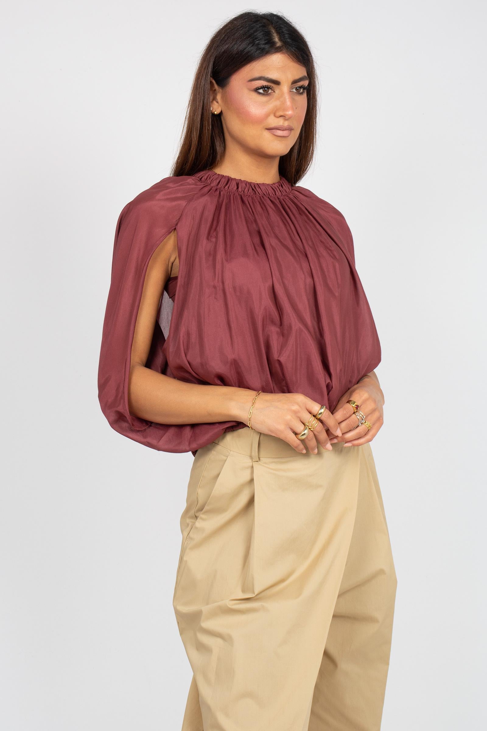 blusa in voile di cotone 'zavia' S6SI12 D57 SEMICOUTURE 