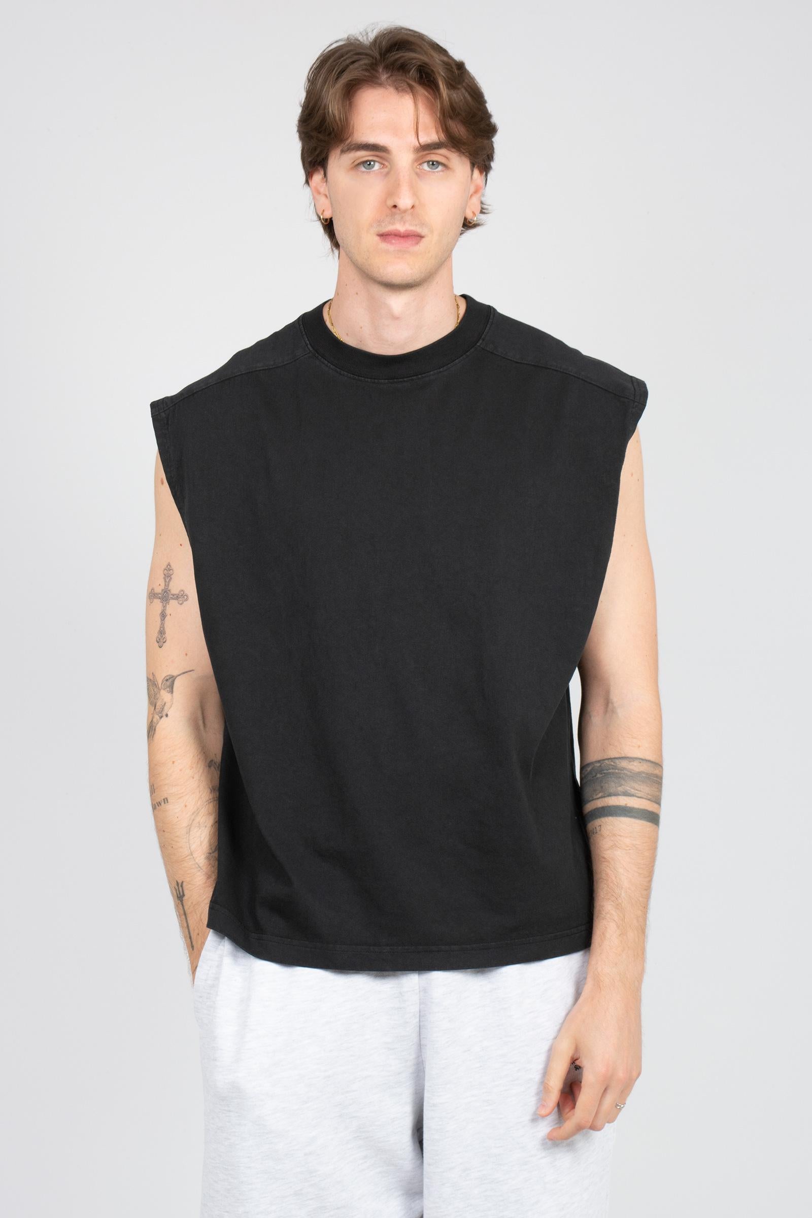 t-shirt sleeveless in cotone 26011620001 BLK NEW AMSTERDAM 