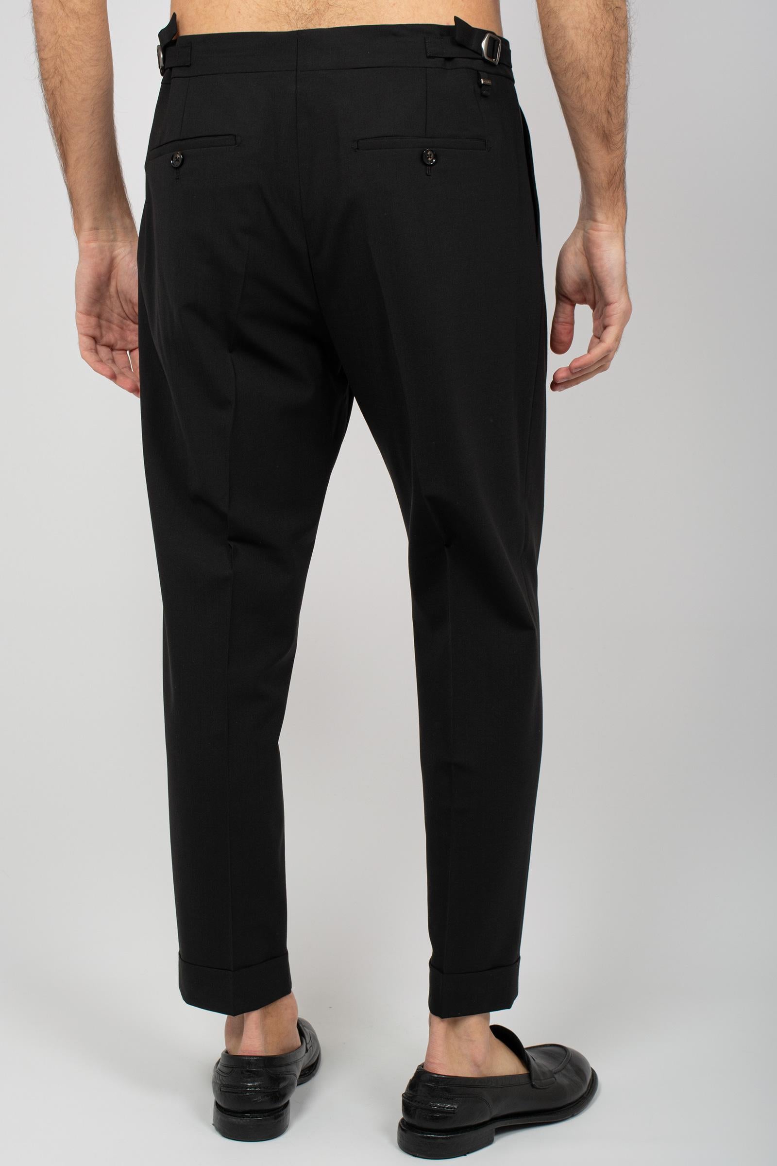 pantalone con pinces in lana vergine 'robby' ROBBYET NERO BE ABLE 