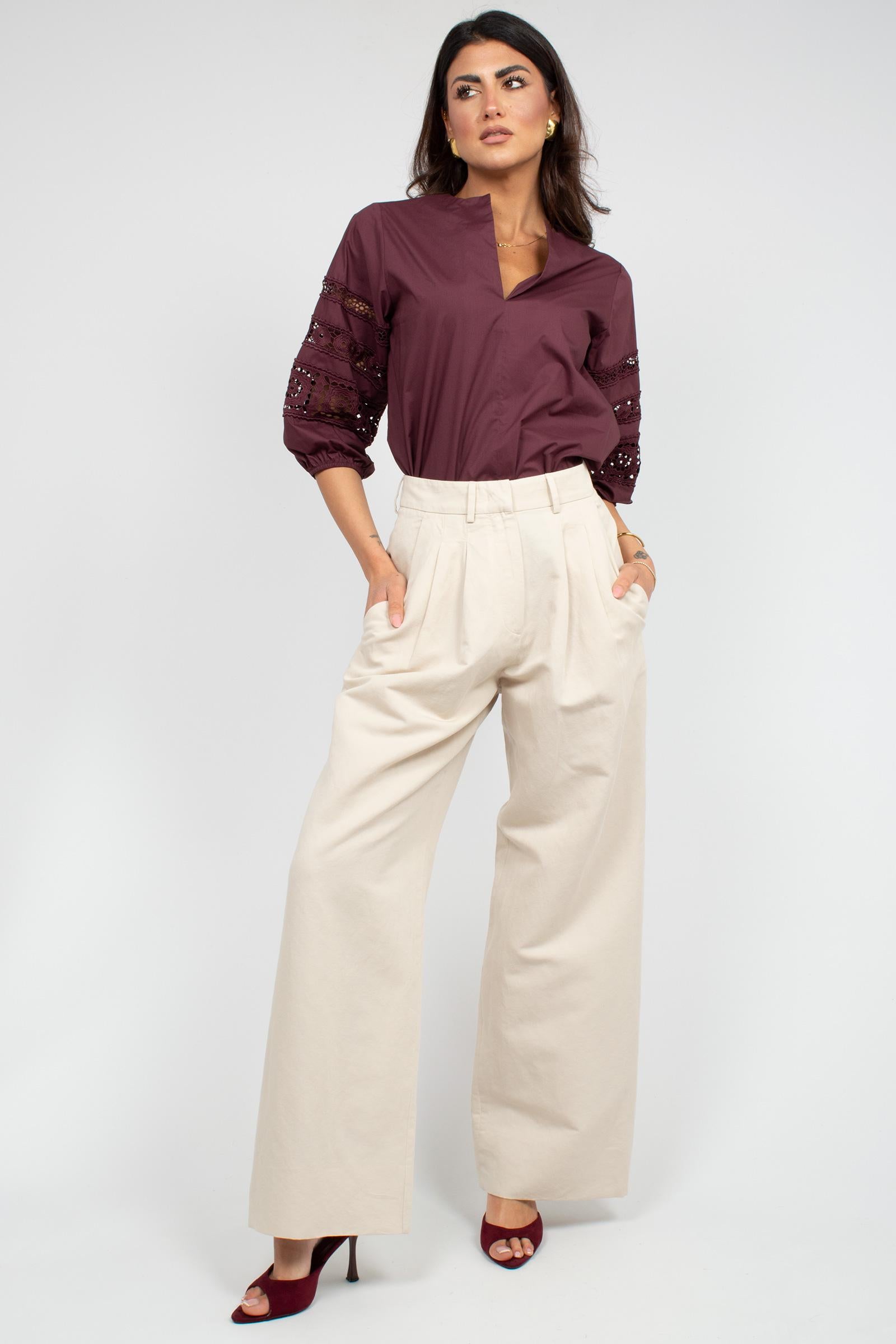 pantalone in lino e cotone 'frankie' CDVLFKZ00STD PU38L0015 PT TORINO 