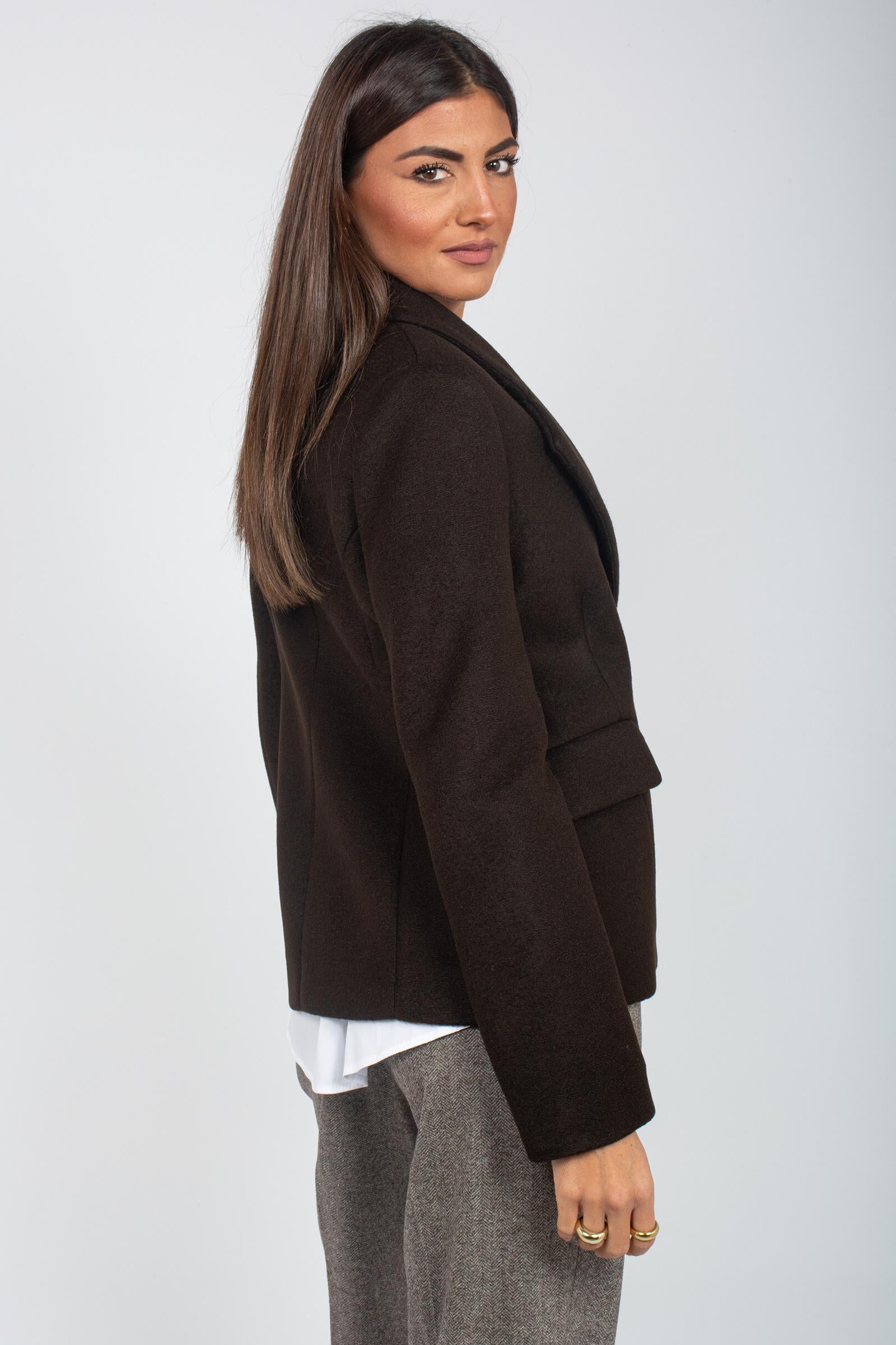 giacca monopetto in neoprene 'rubino' RUBINODD17 LIGHTCIOCCO DOUUOD 