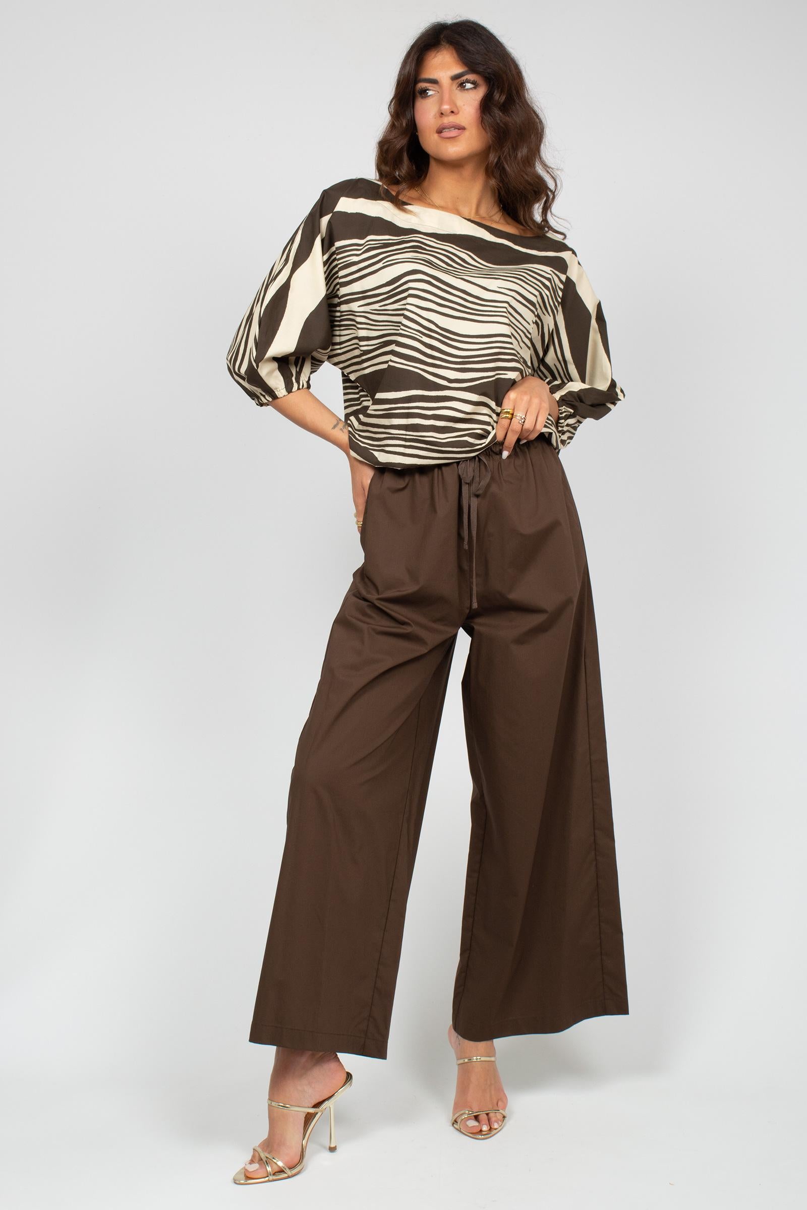 pantalone ampio con coulisse ACQUADD05 843 DOUUOD 
