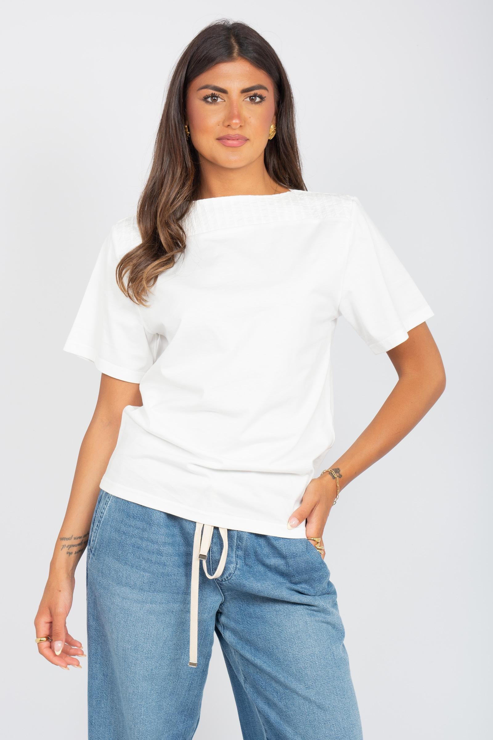 t-shirt in cotone e popeline S25TS02 W179 WEILI ZHENG 