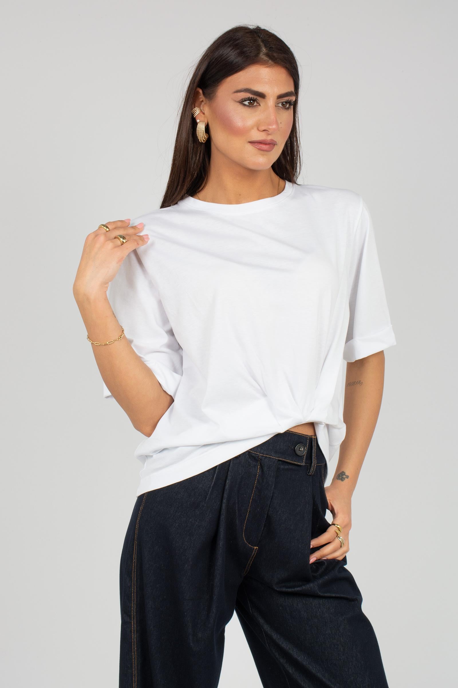 t-shirt in jersey e popeline di cotone MJ2123820476 001 SEVENTY 