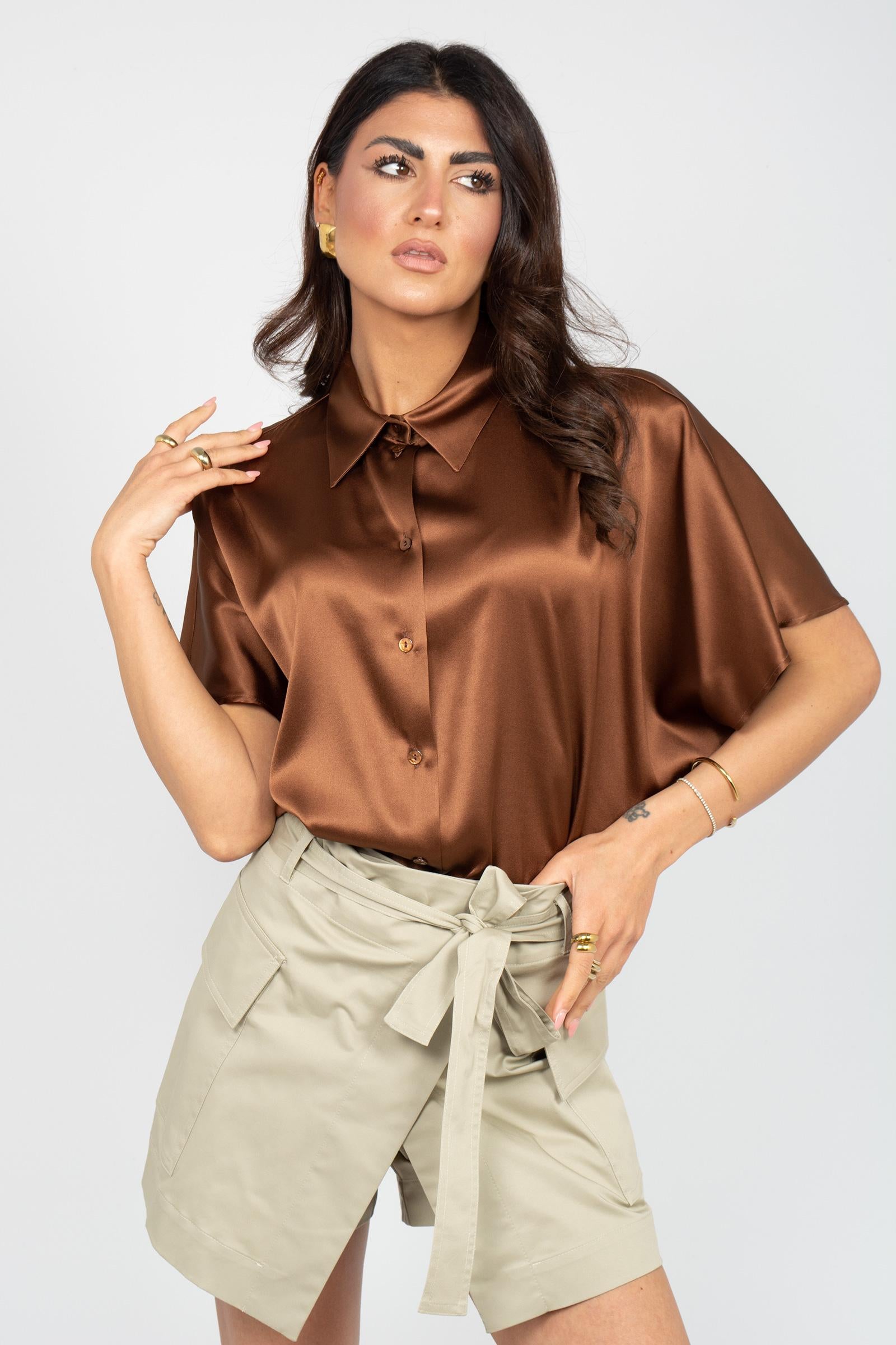 camicia oversize in seta VISTER108 1351 HANAMI D'OR 