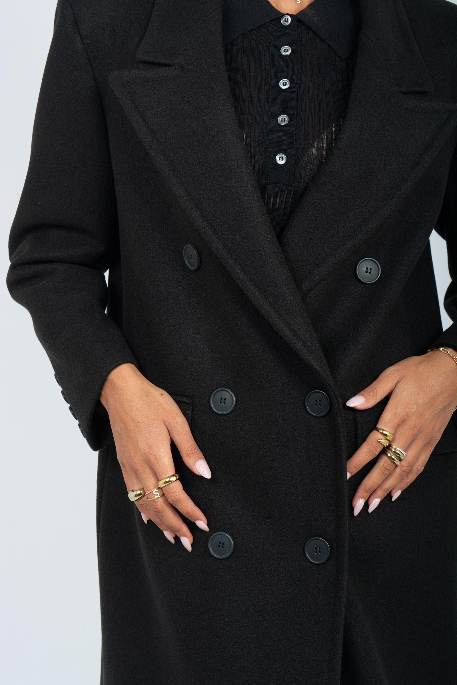 cappotto oversize doppio petto CT476ARTCP025 BLACK ACTUALEE 