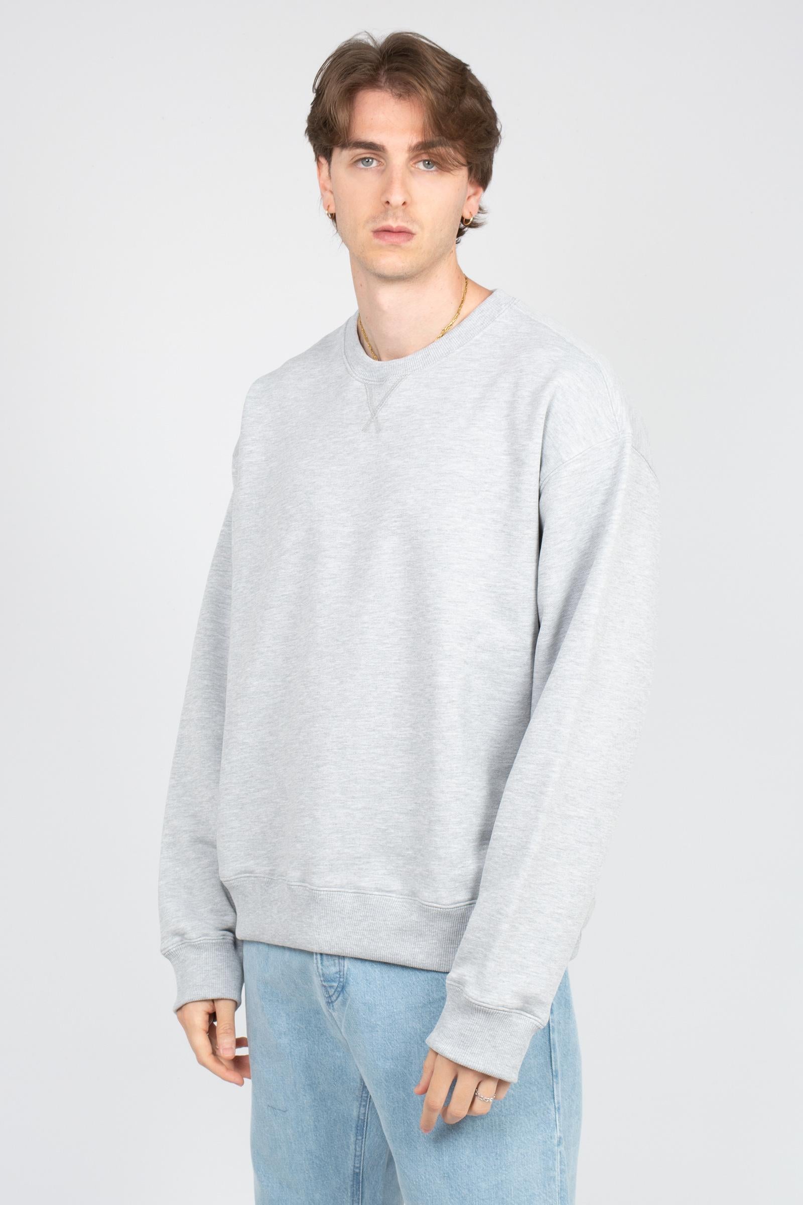 felpa girocollo in cotone B6AB0004 GRIGIO AMARANTO 