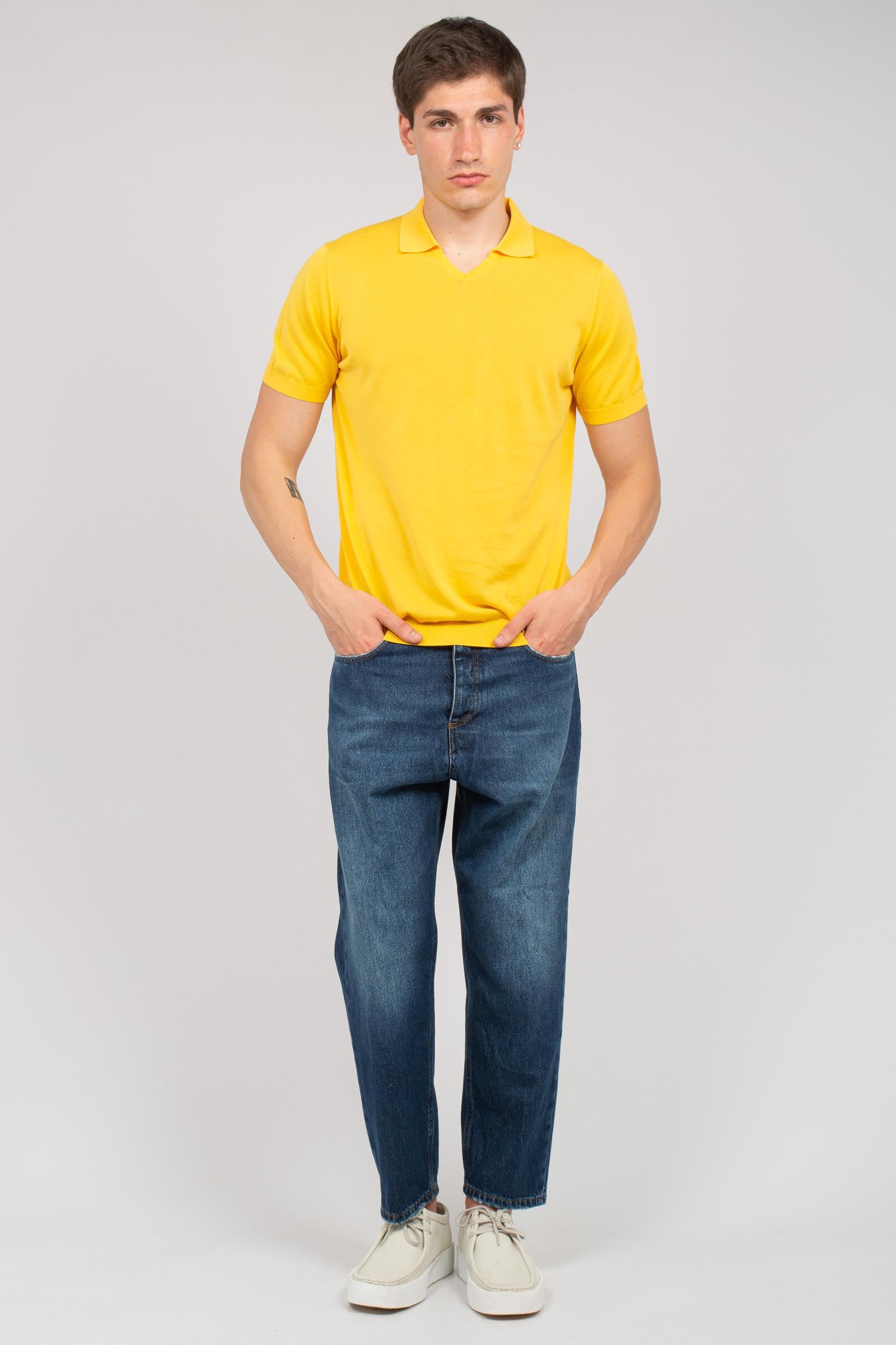 polo scollo v in cotone D0GN146 228 DRUMOHR 