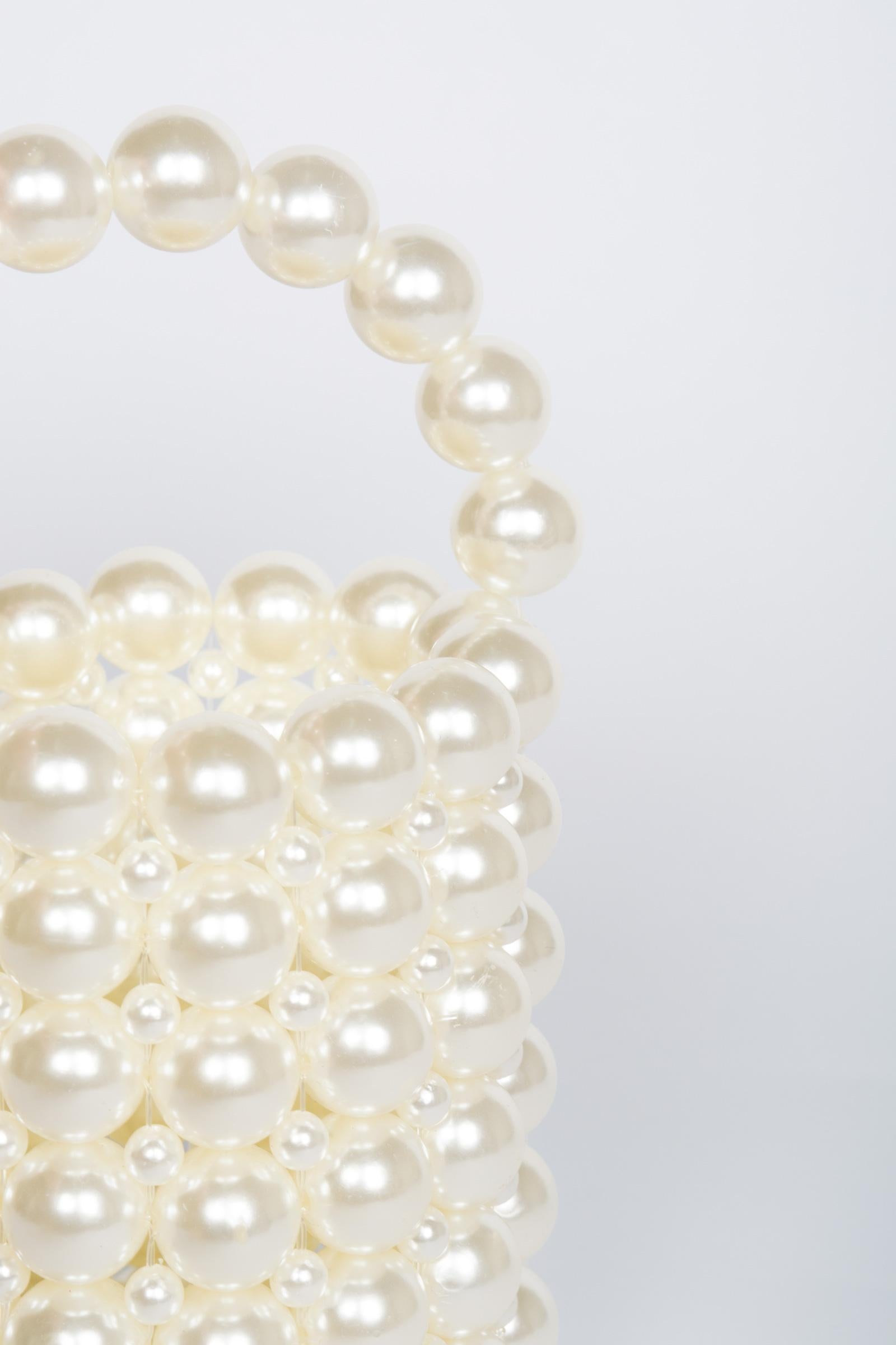 mini bucket con perle BPEARLS WHITE MIRIAM STELLA 