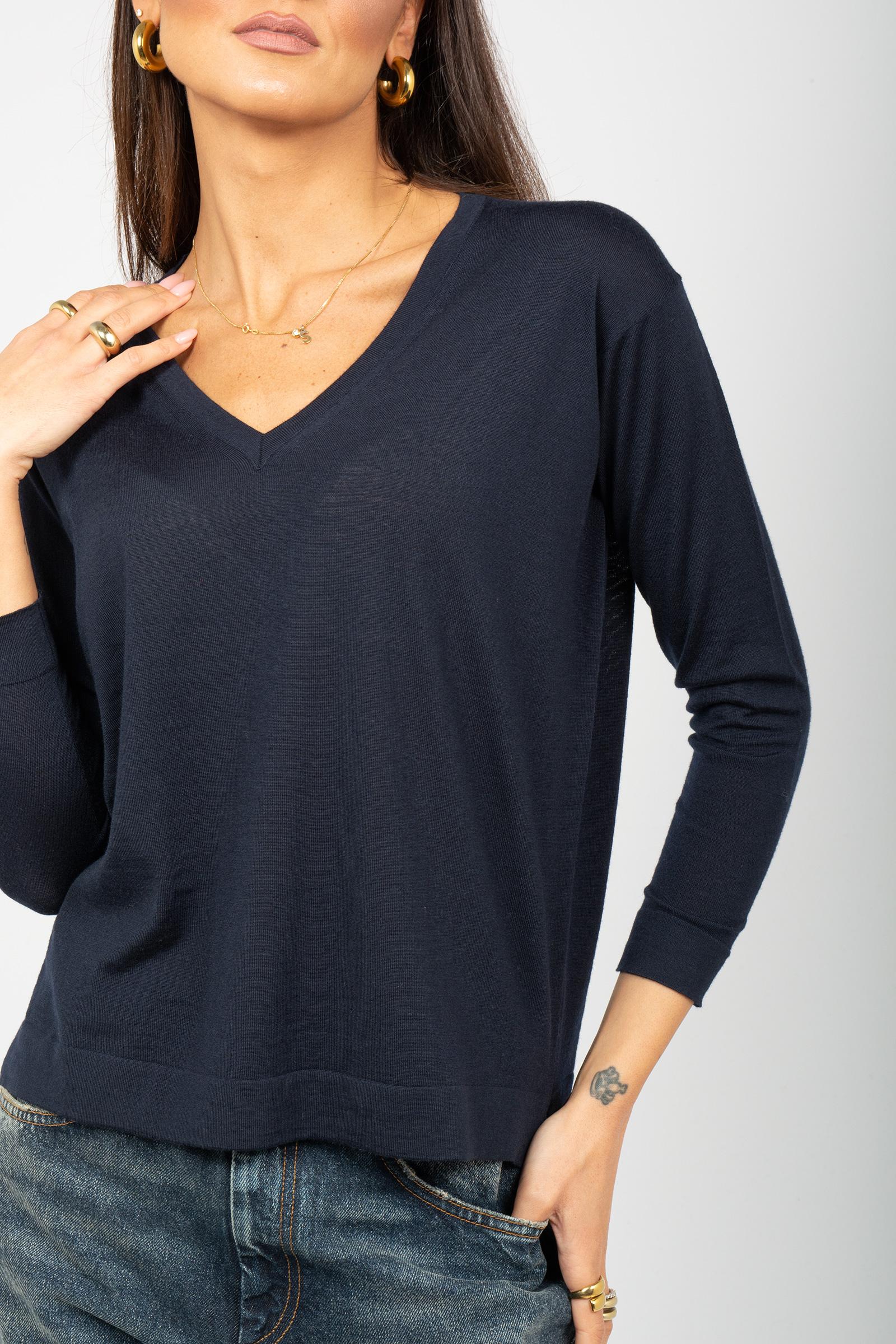 scollo v in lana merinos ultrafine L0D481NN 790 DRUMOHR 