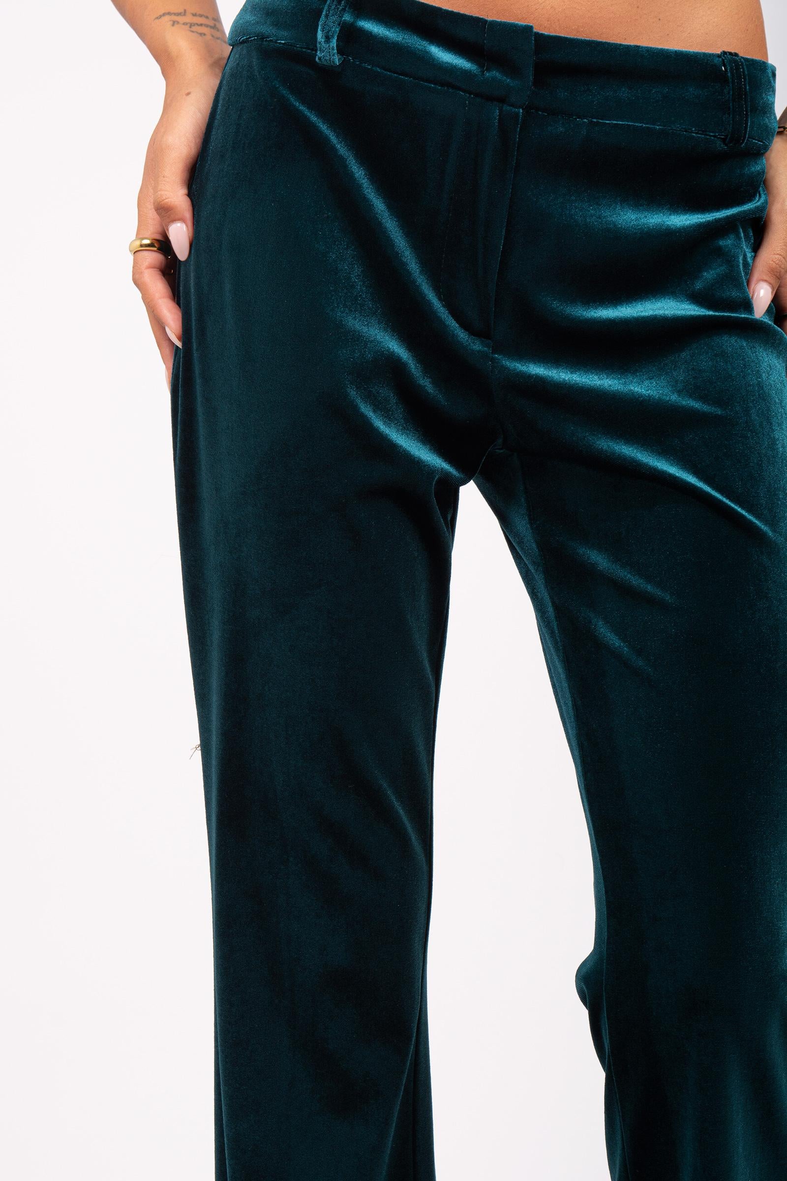 pantalone in velluto PA3022ARTPA026 EMERALD ACTUALEE 