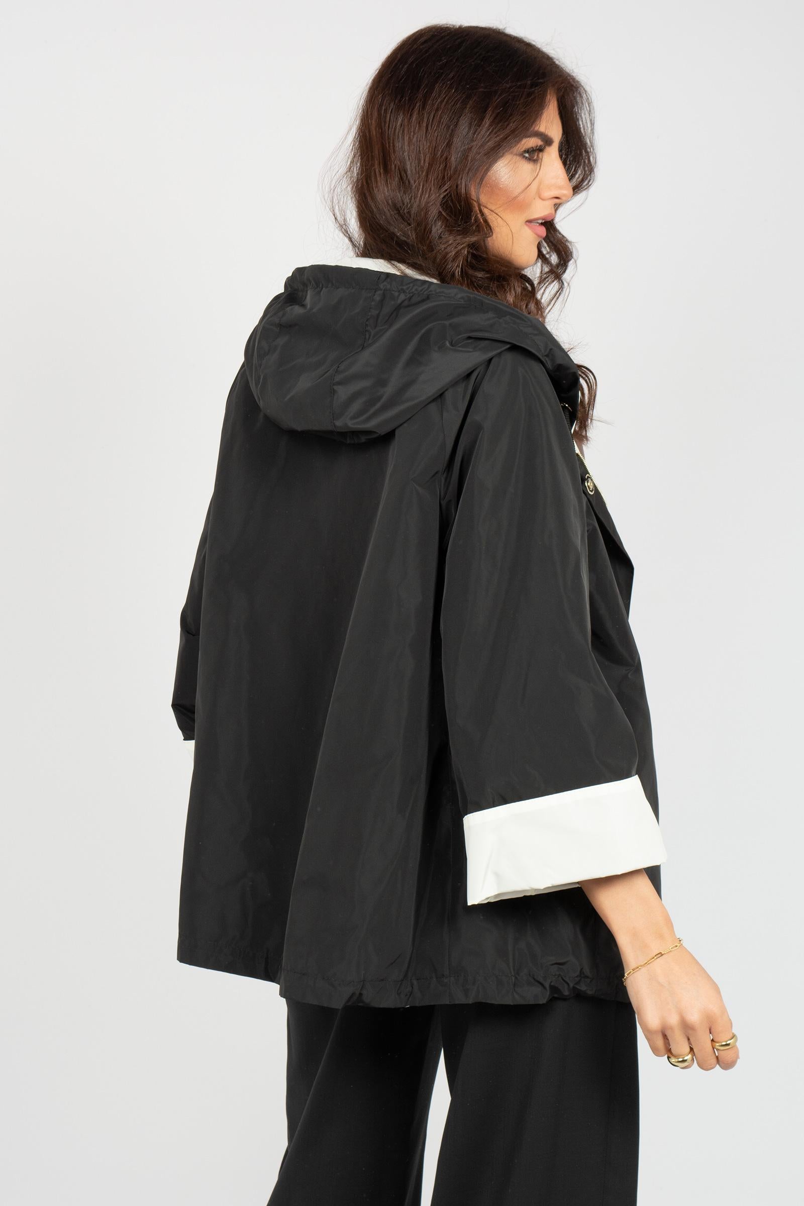 piumino leggero con cappuccio GB110JAZZ NERO SANGERMANO 