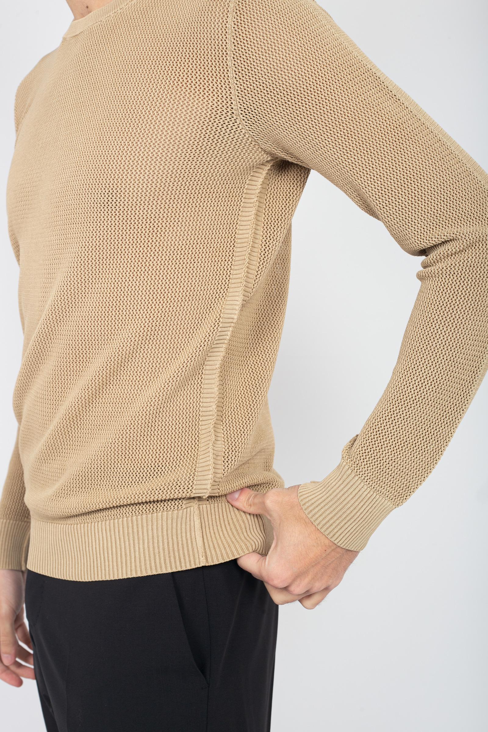 Girocollo in cotone effetto rete RB12101 05 ROBERTO COLLINA 