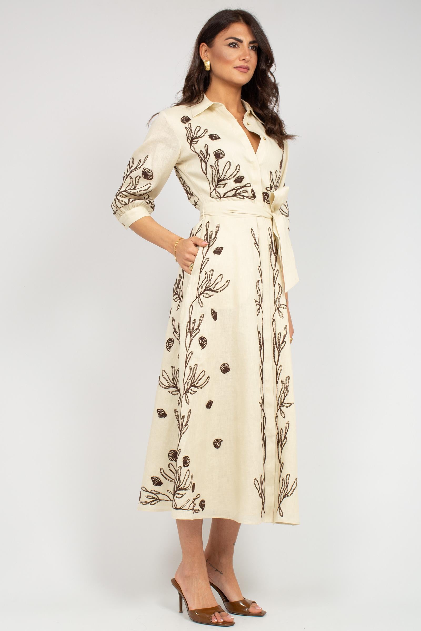 abito in lino ricamato 'banda' BANDA 003 MARELLA 