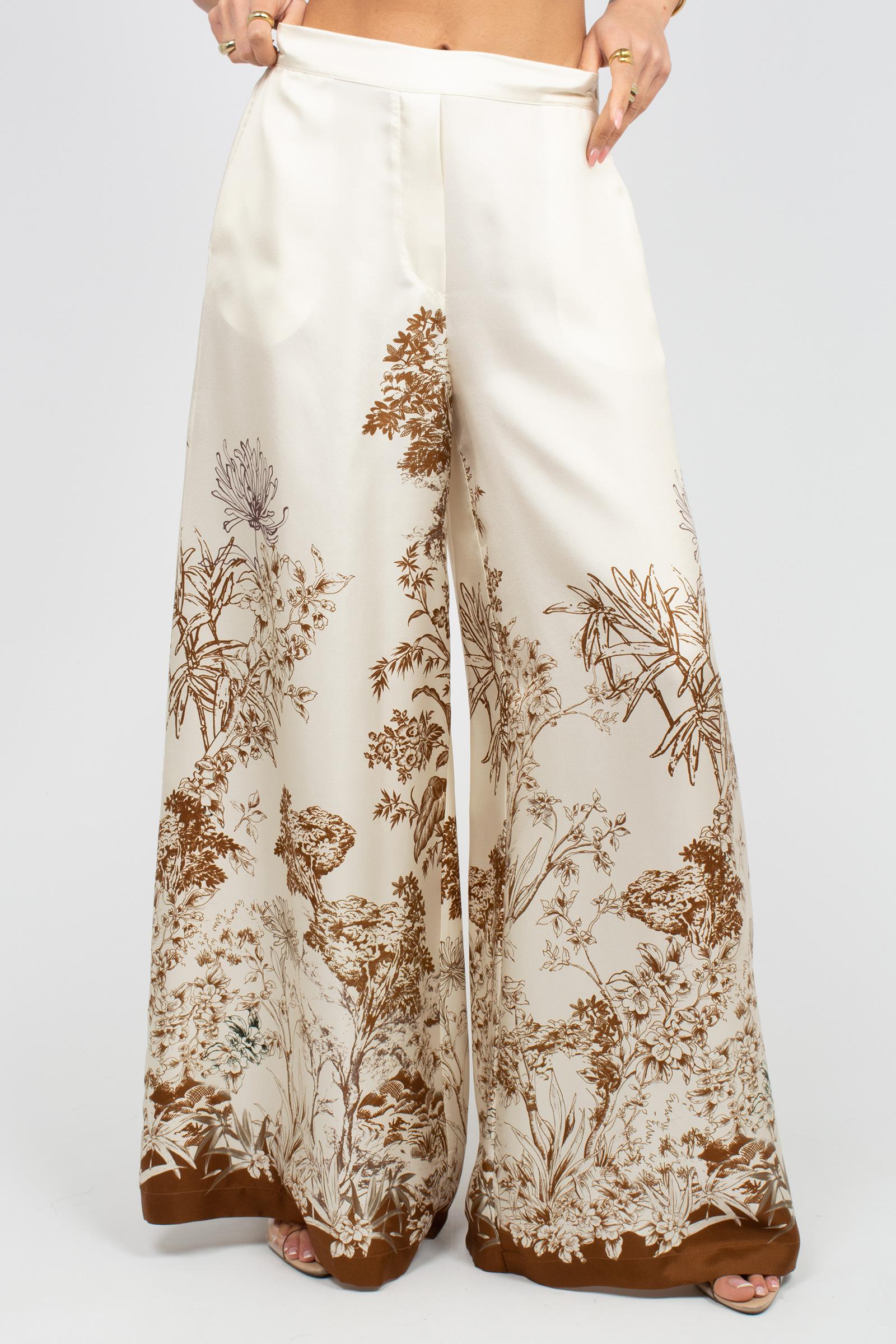 pantalone in seta stampata 26SMCP24726SSE231 68303 MAISON COGO 