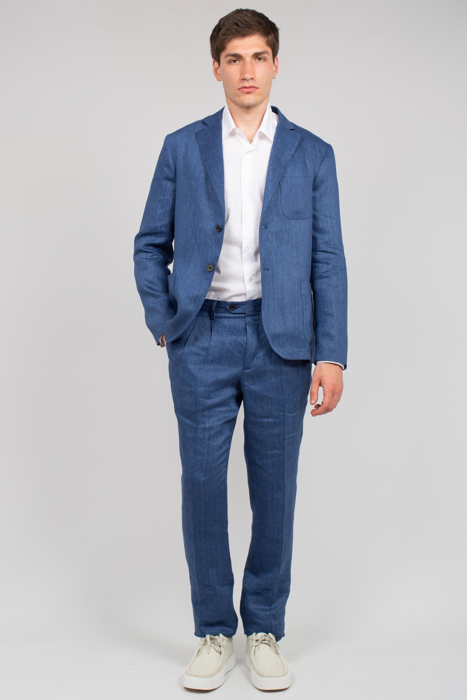 pantalone chino in lino DP197A01 780 DRUMOHR 