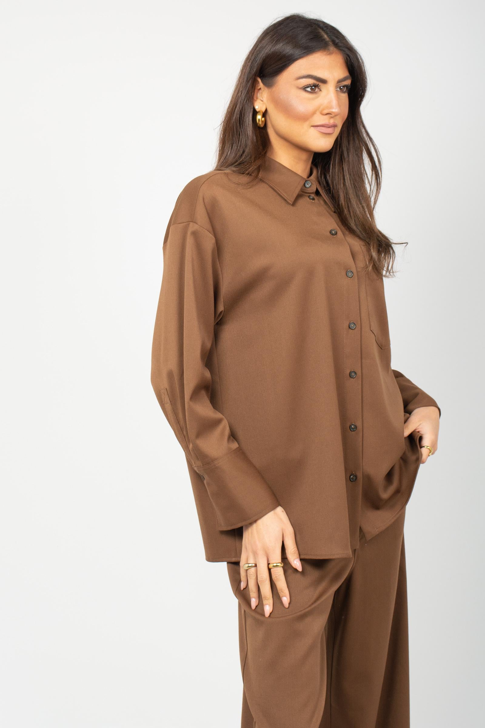 camicia in misto lana 'angelica' P5WH09 U69 ERIKA CAVALLINI 