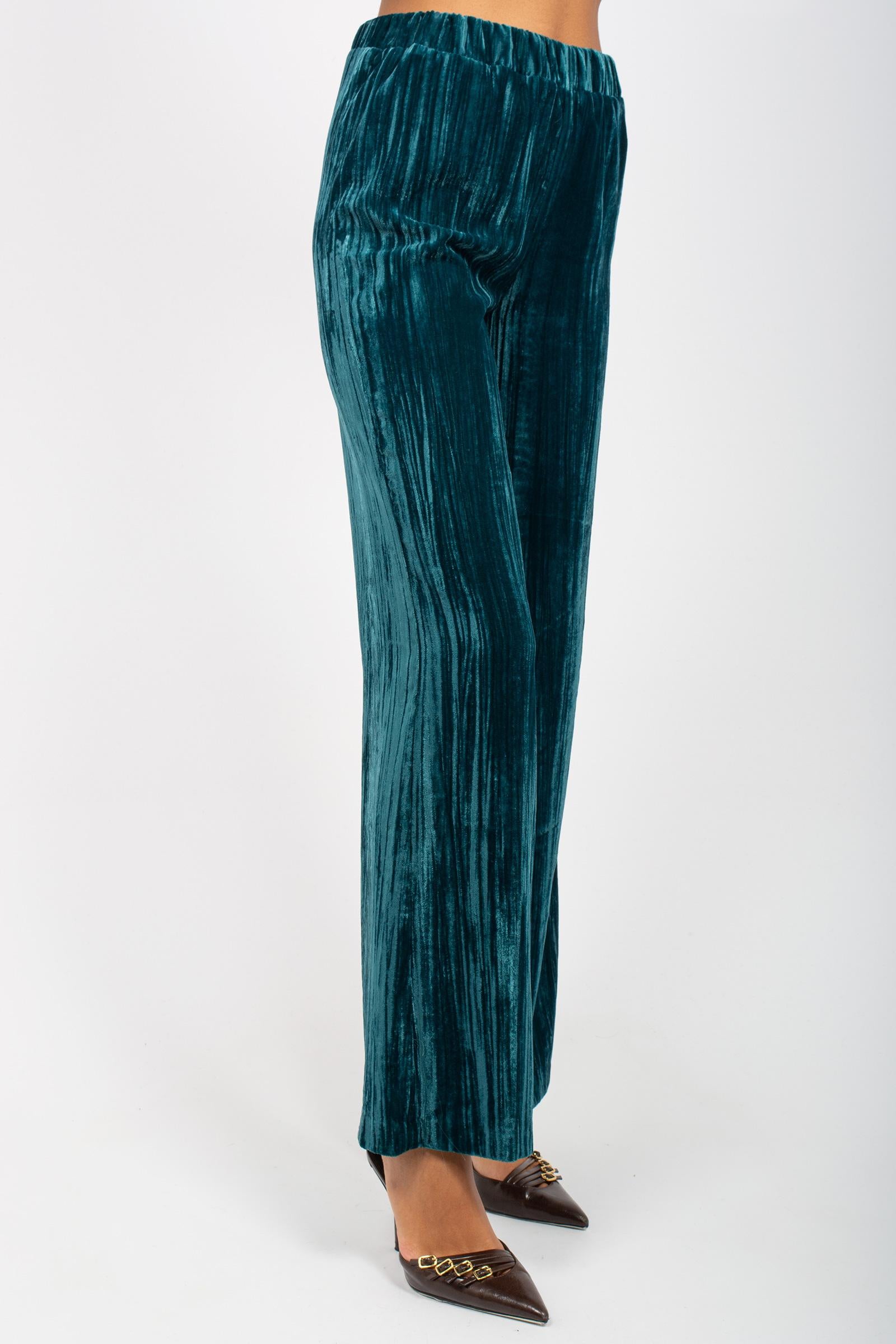 pantalone in velluto striato P009LIONE VERDE SANGERMANO 