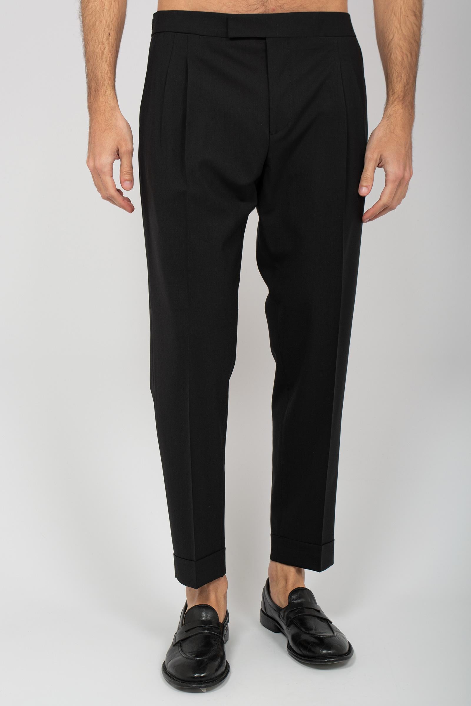 pantalone con pinces in lana vergine 'robby' ROBBYET NERO BE ABLE 