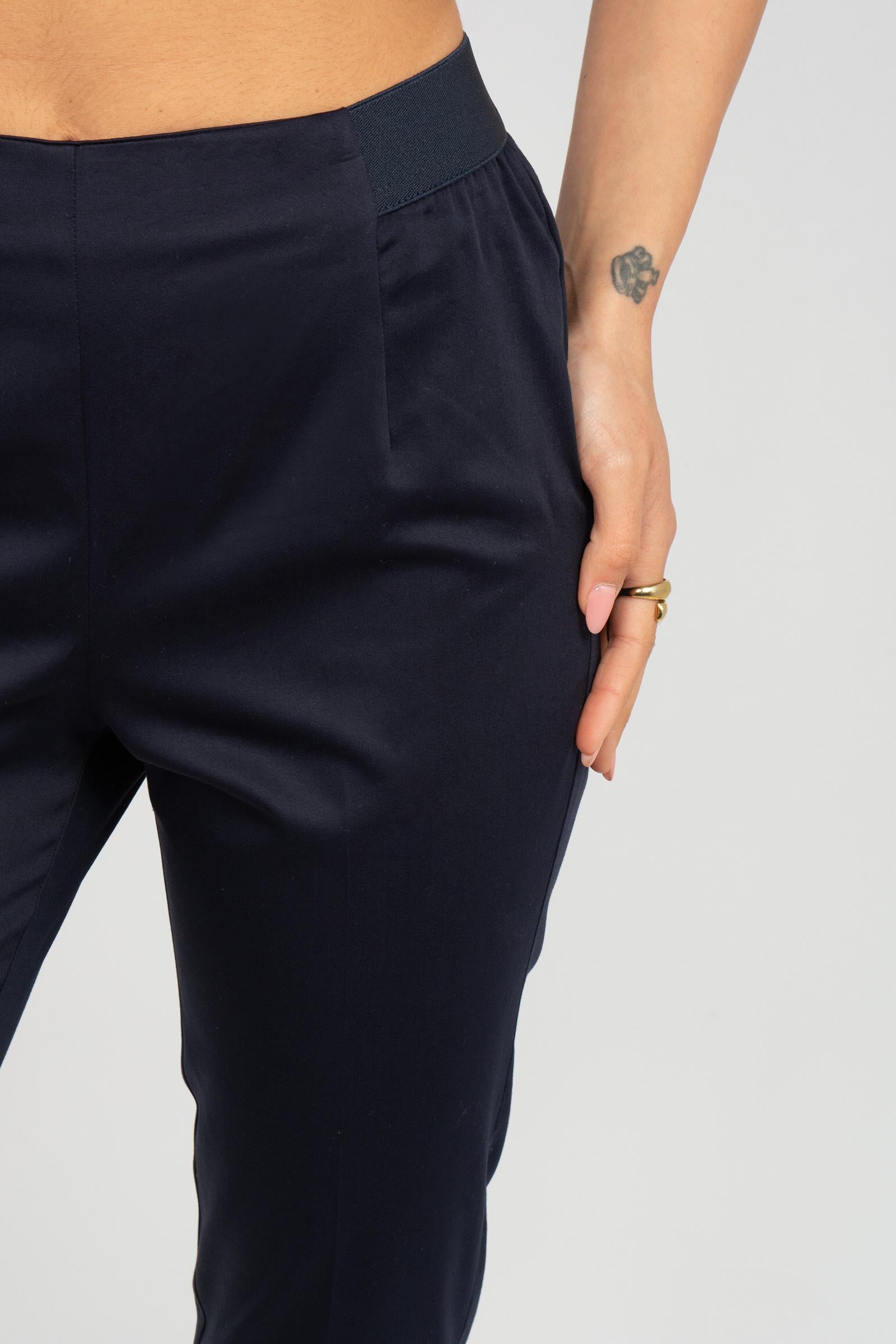 pantalone in popeline di cotone P206MANILA BLU SANGERMANO 