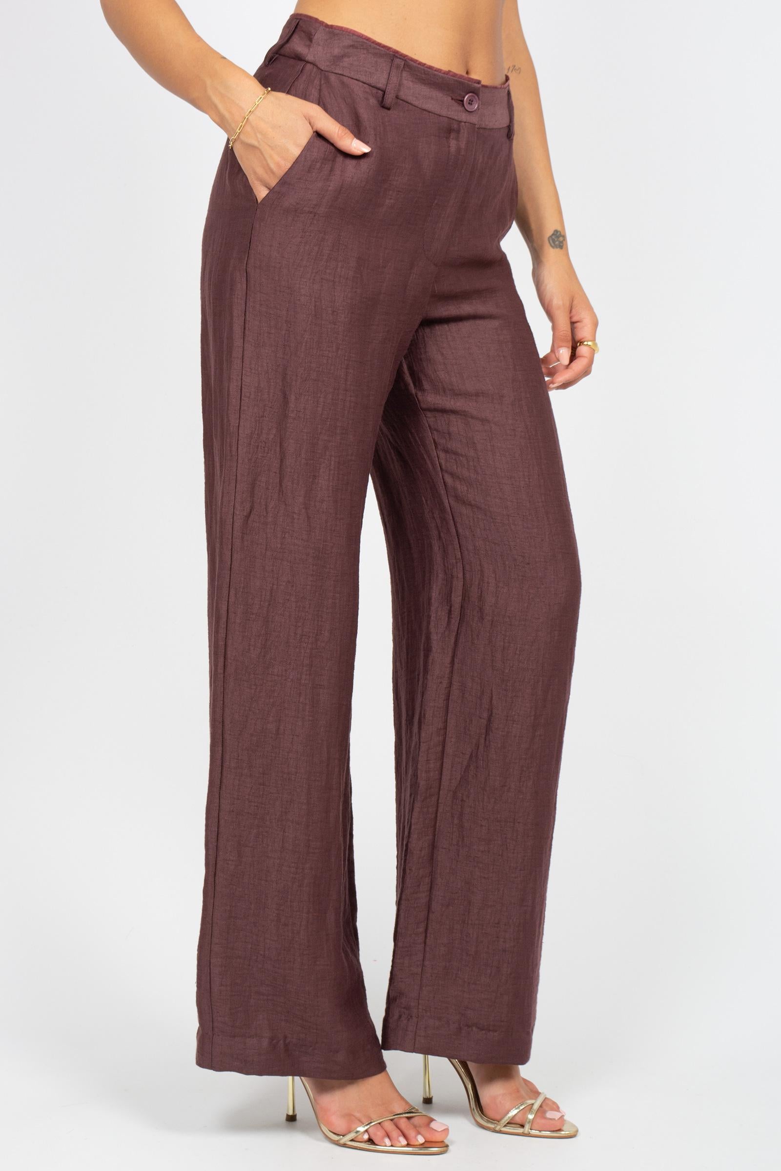 pantalone in misto lino VORT399 1369 HANAMI D'OR 