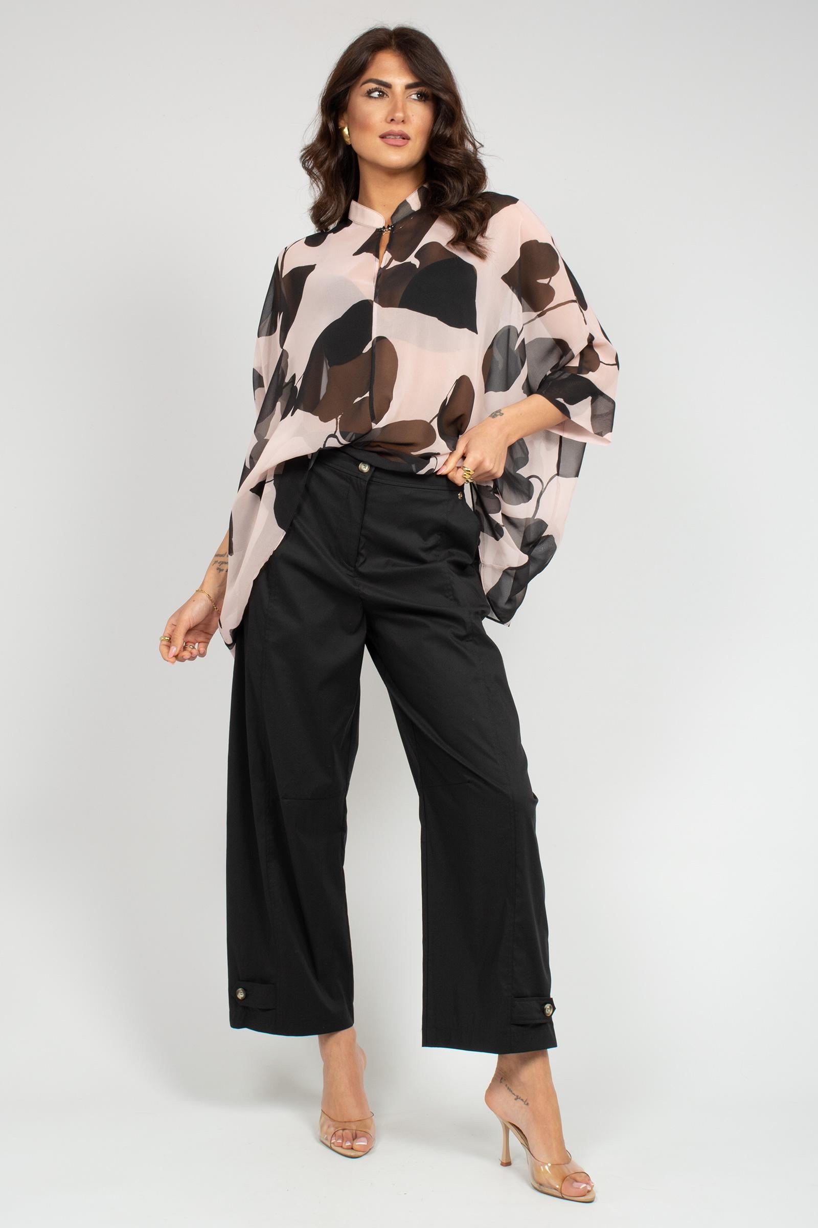 camicia oversize in georgette stampata 2226E100354N 41 DIANA GALLESI 